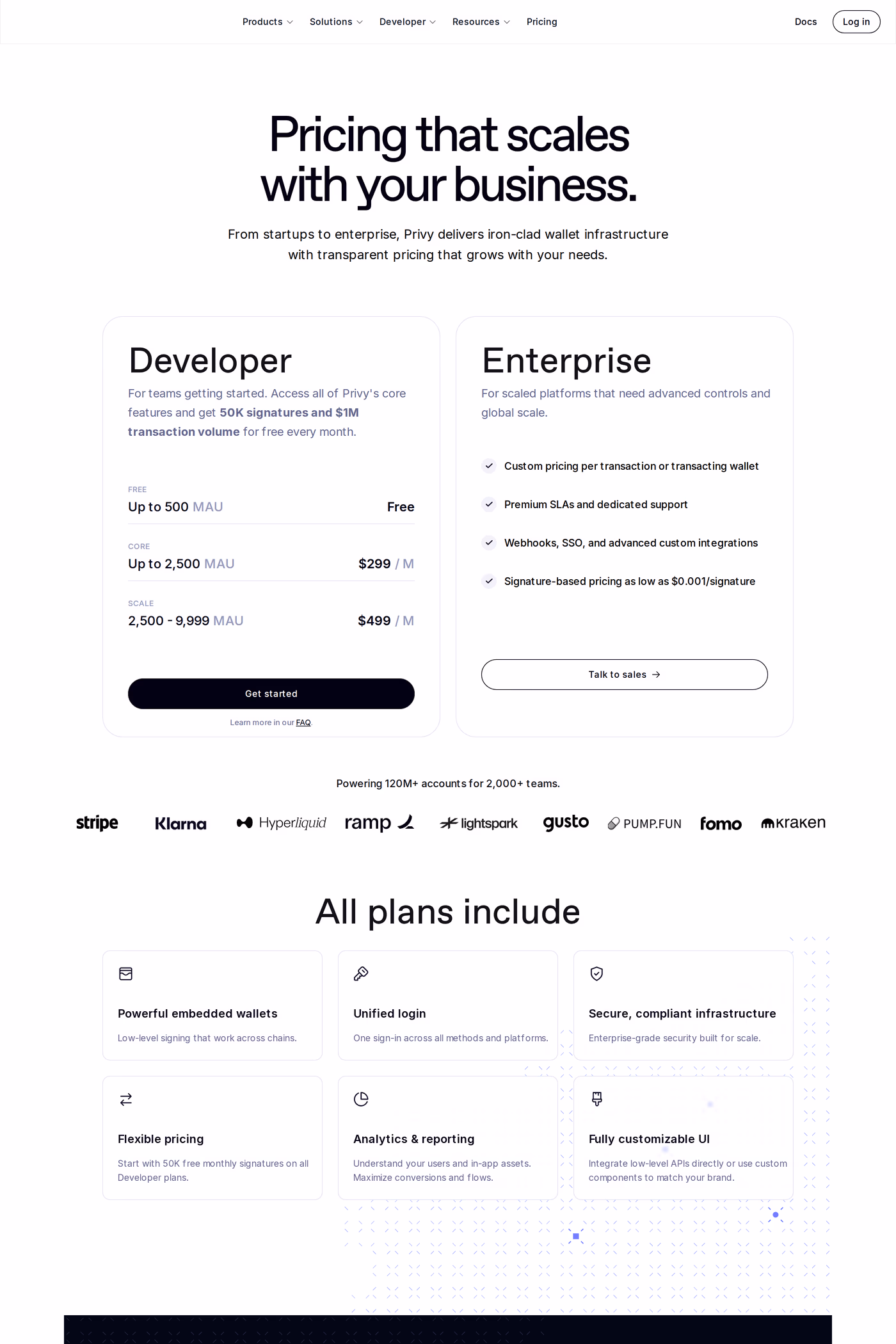Privy pricing page