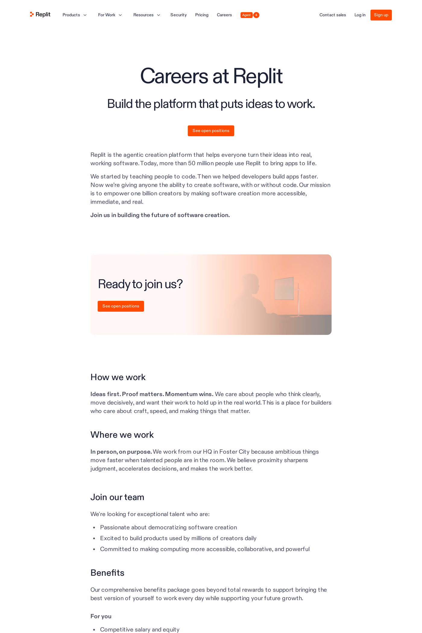 Replit careers page