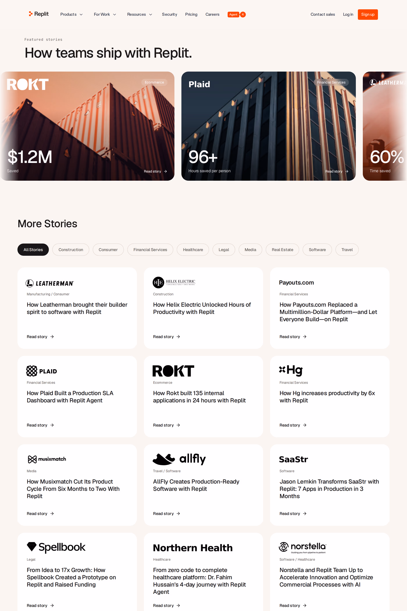Replit case studies page