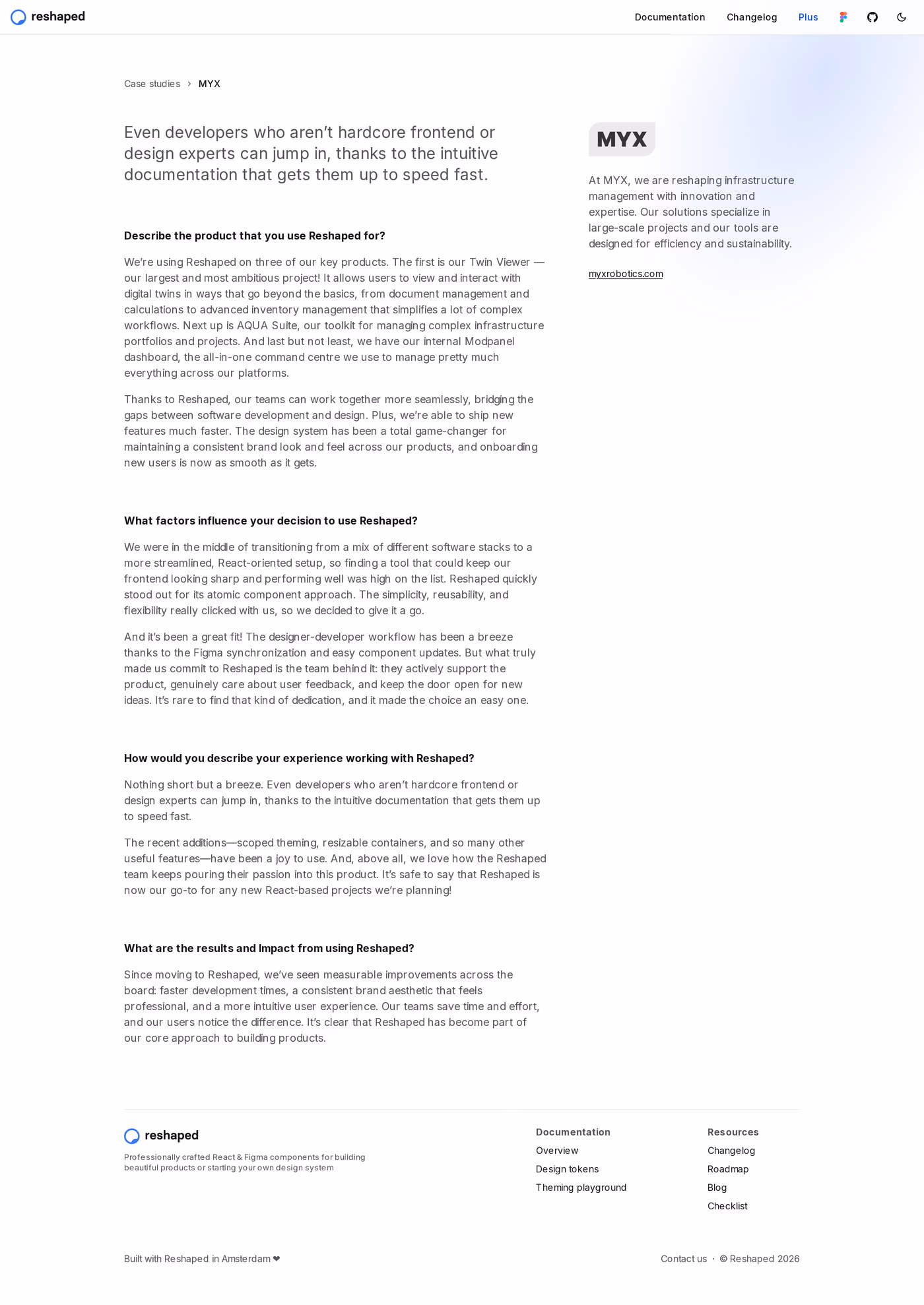 Reshaped case studies page