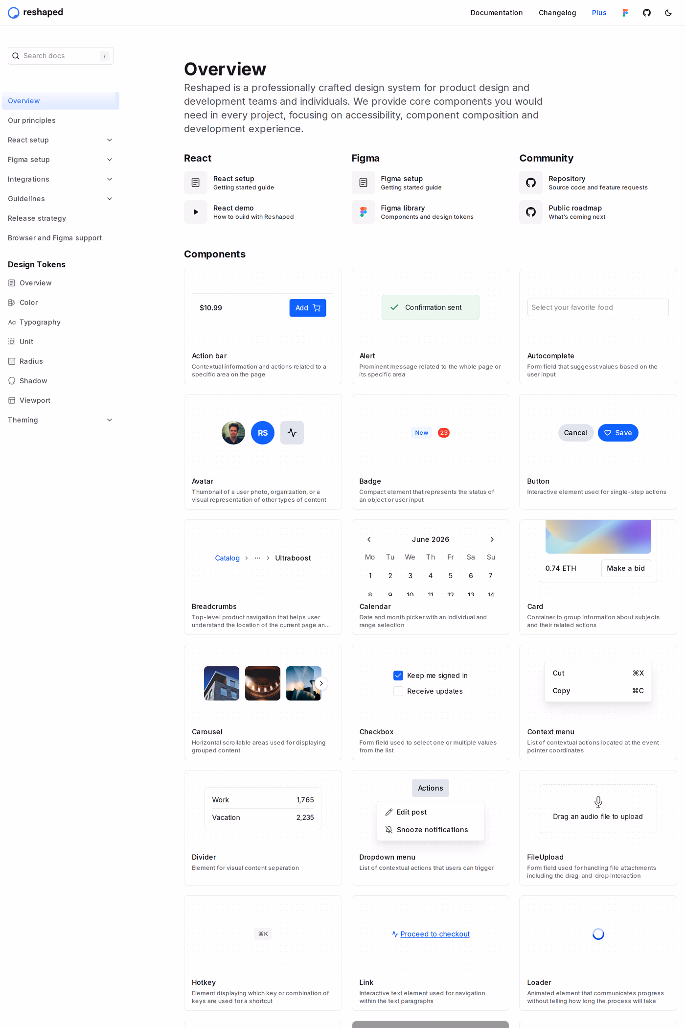 Reshaped docs page