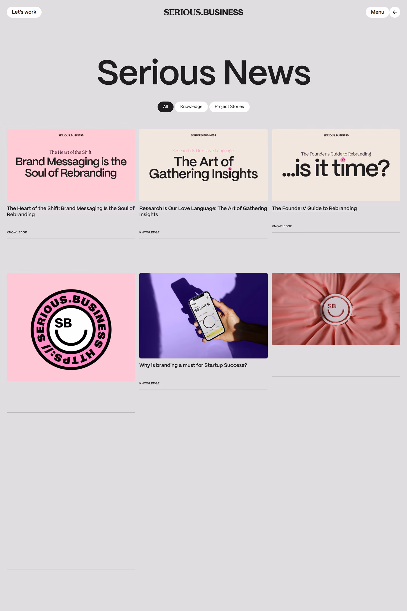 SERIOUS.BUSINESS blog page