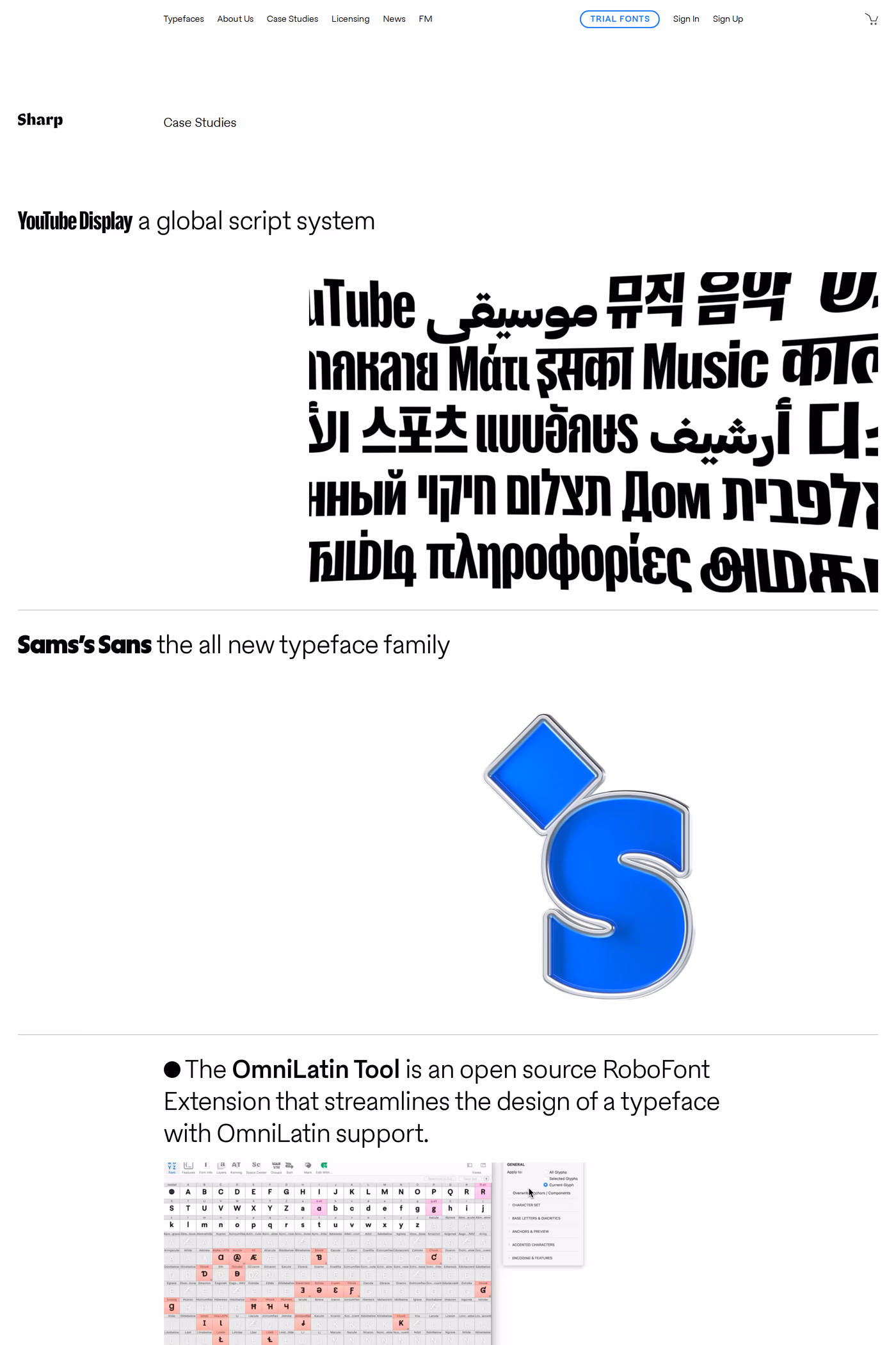 Sharp Type work page
