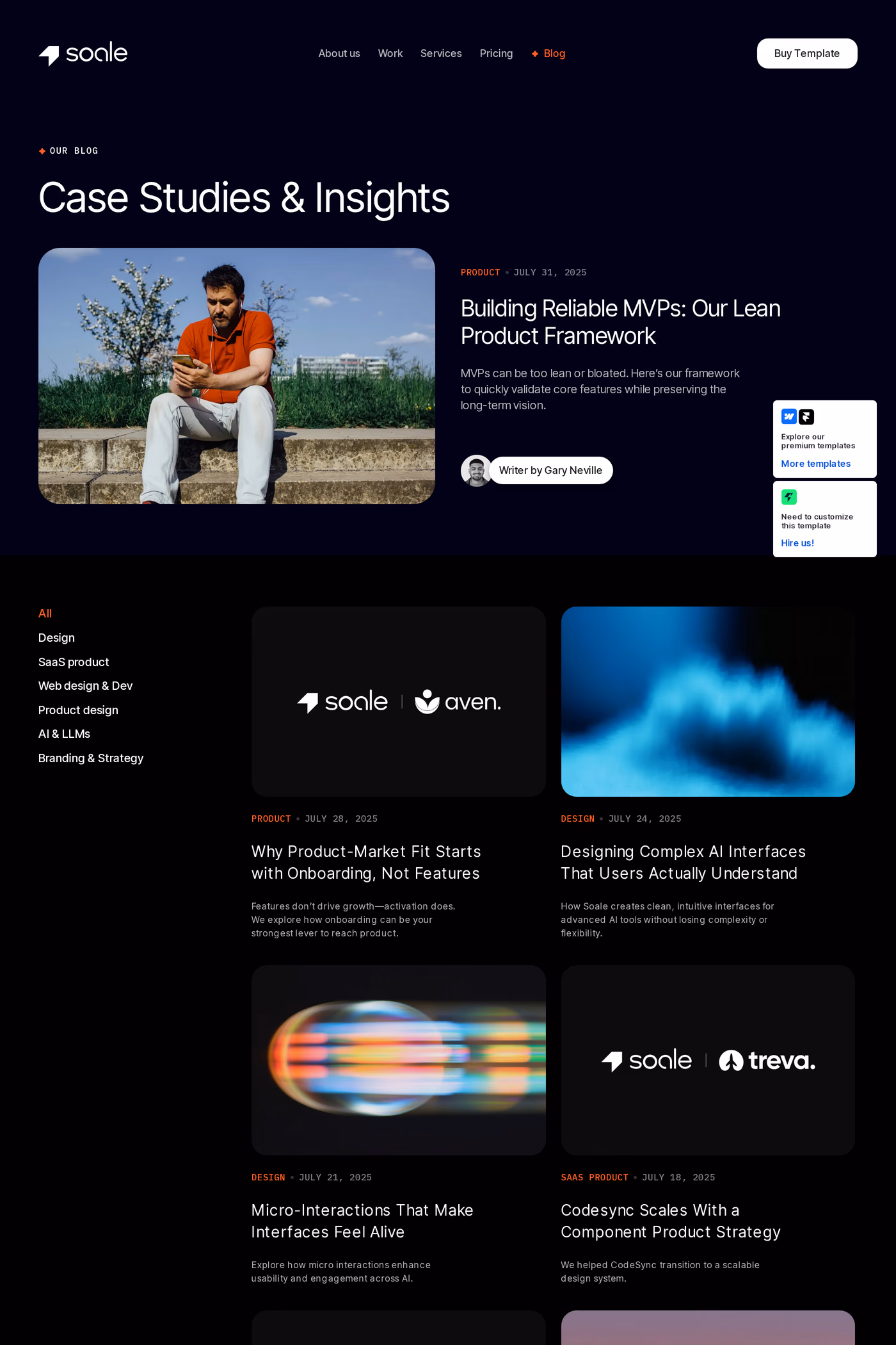 Soale blog page