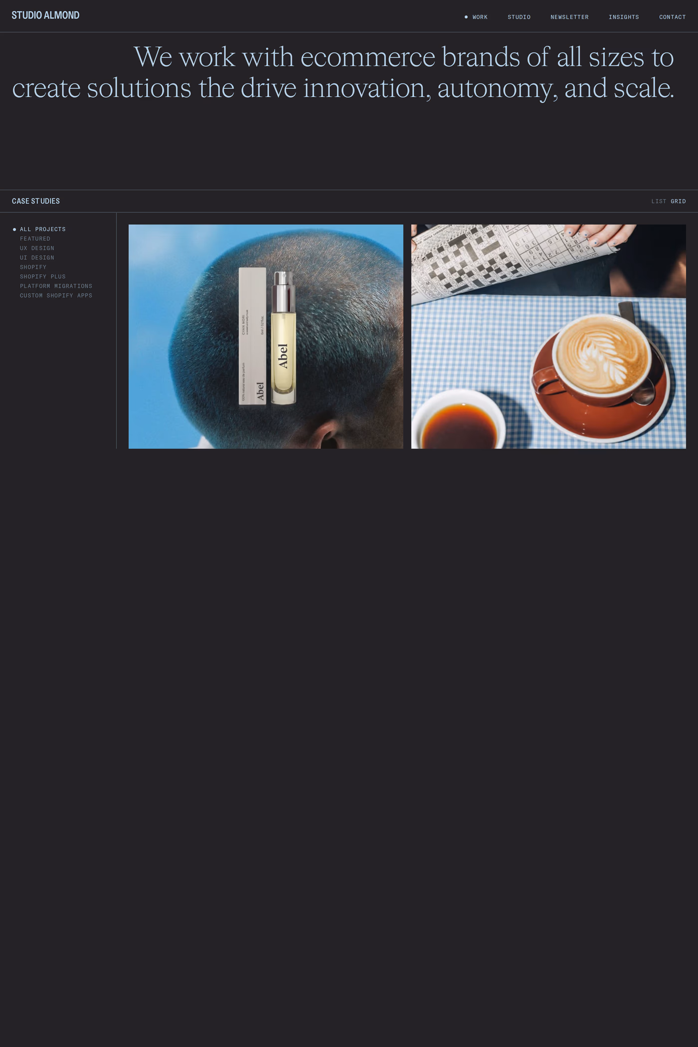 Studio Almond work page