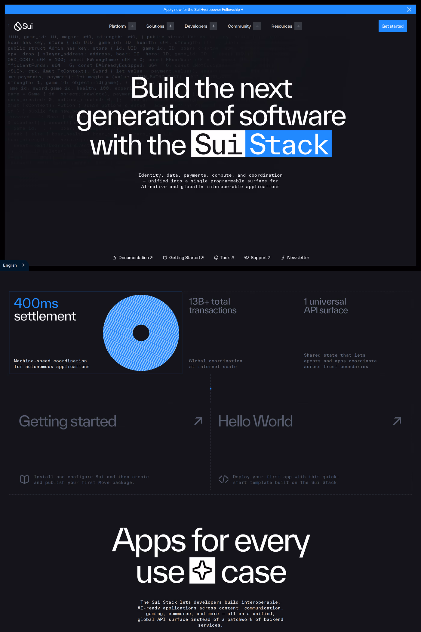 Sui Overflow 2025 features page