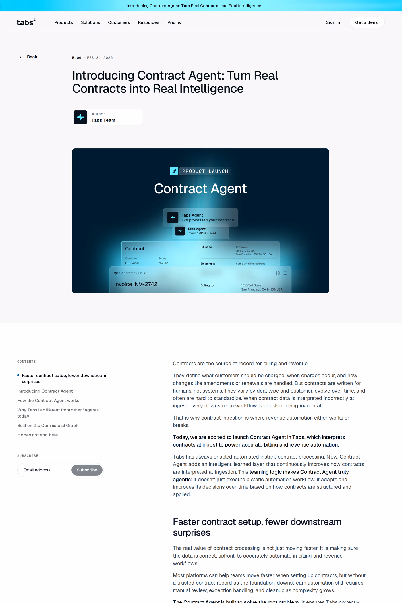 Tabs blog page