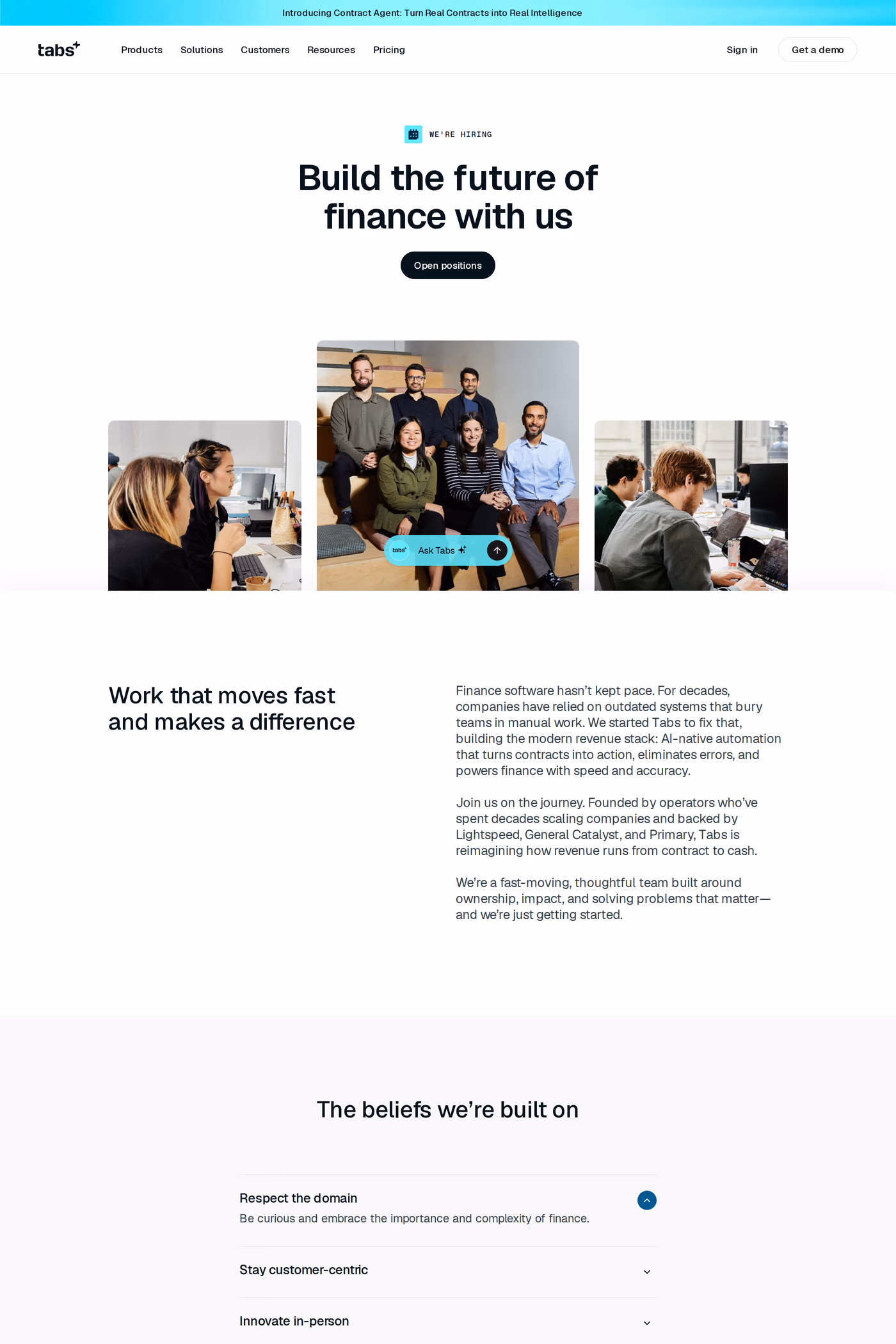 Tabs careers page