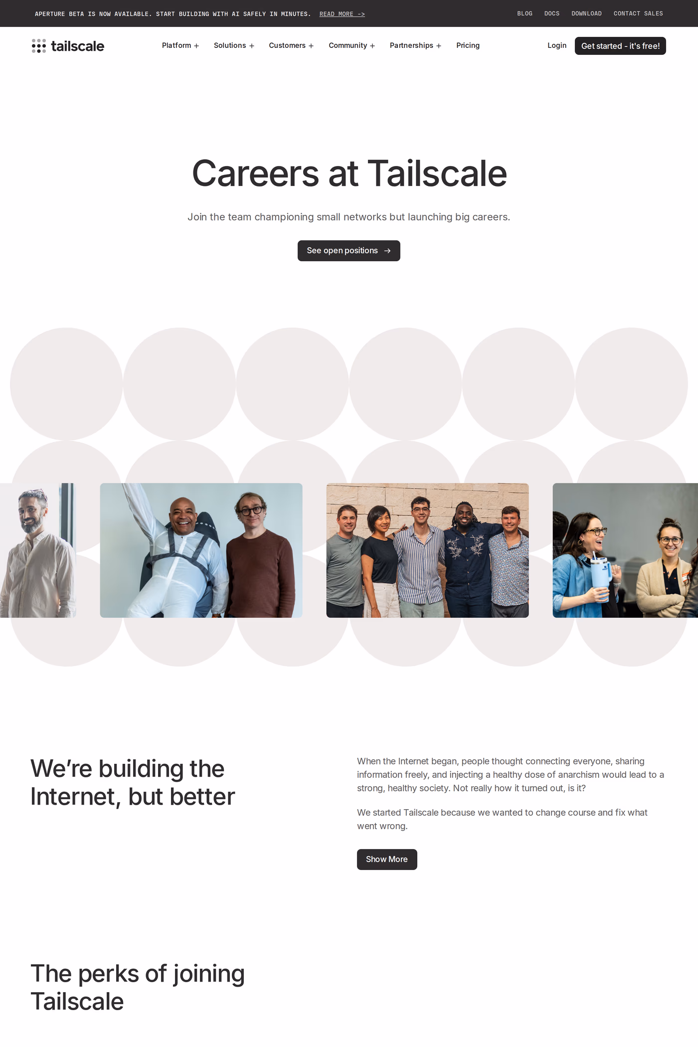 Tailscale careers page