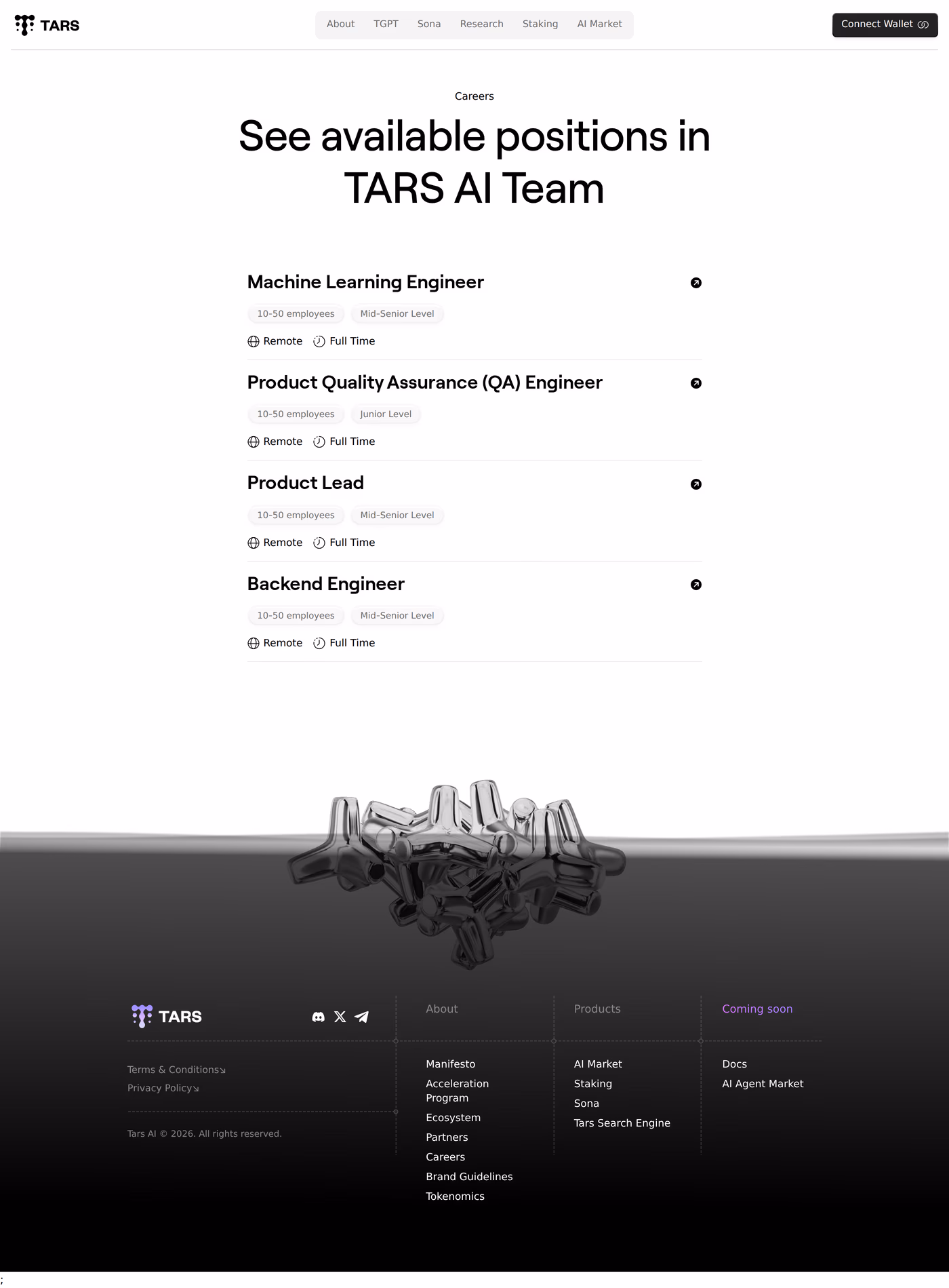 Tars careers page