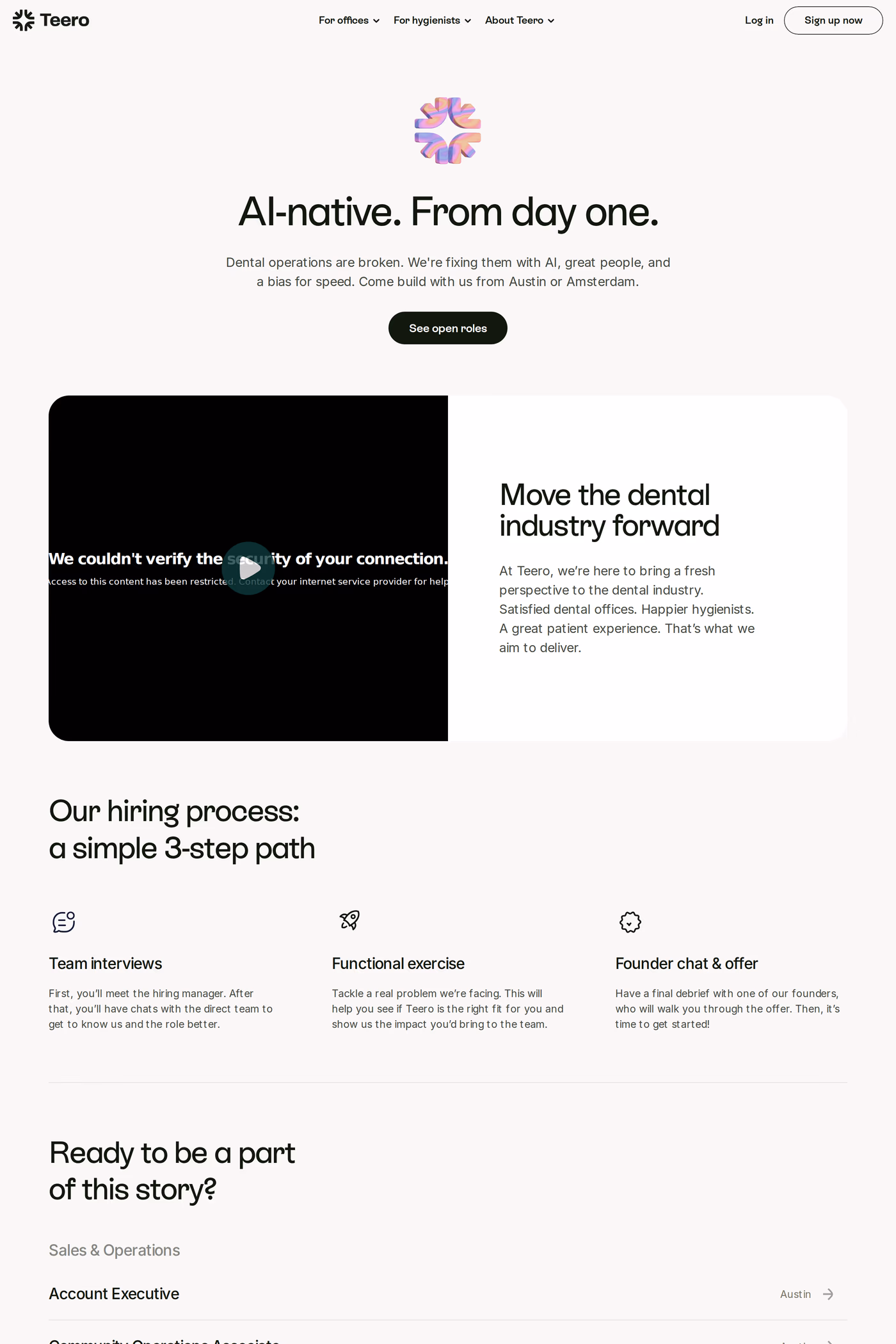 Teero careers page