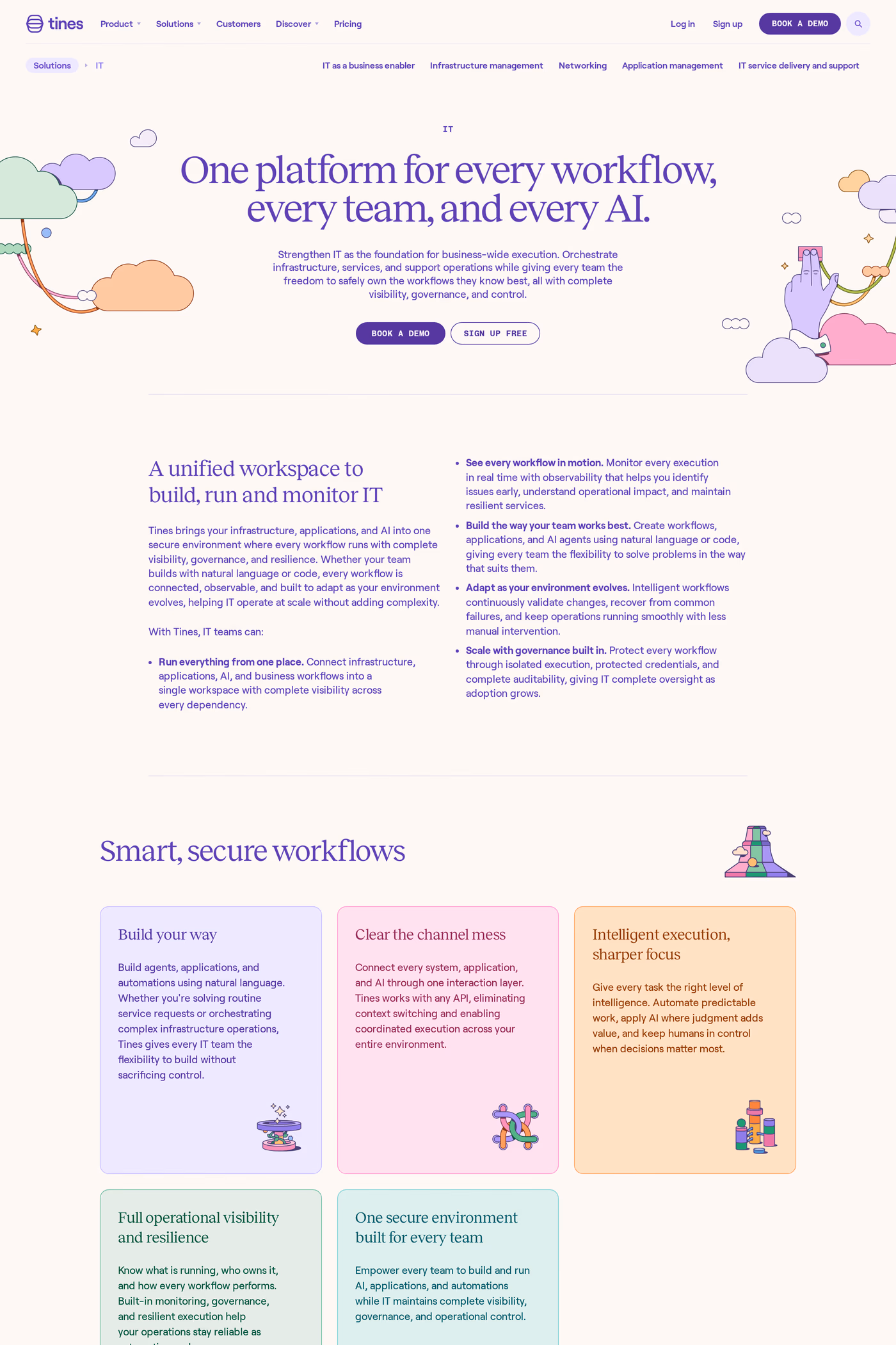 Tines features page