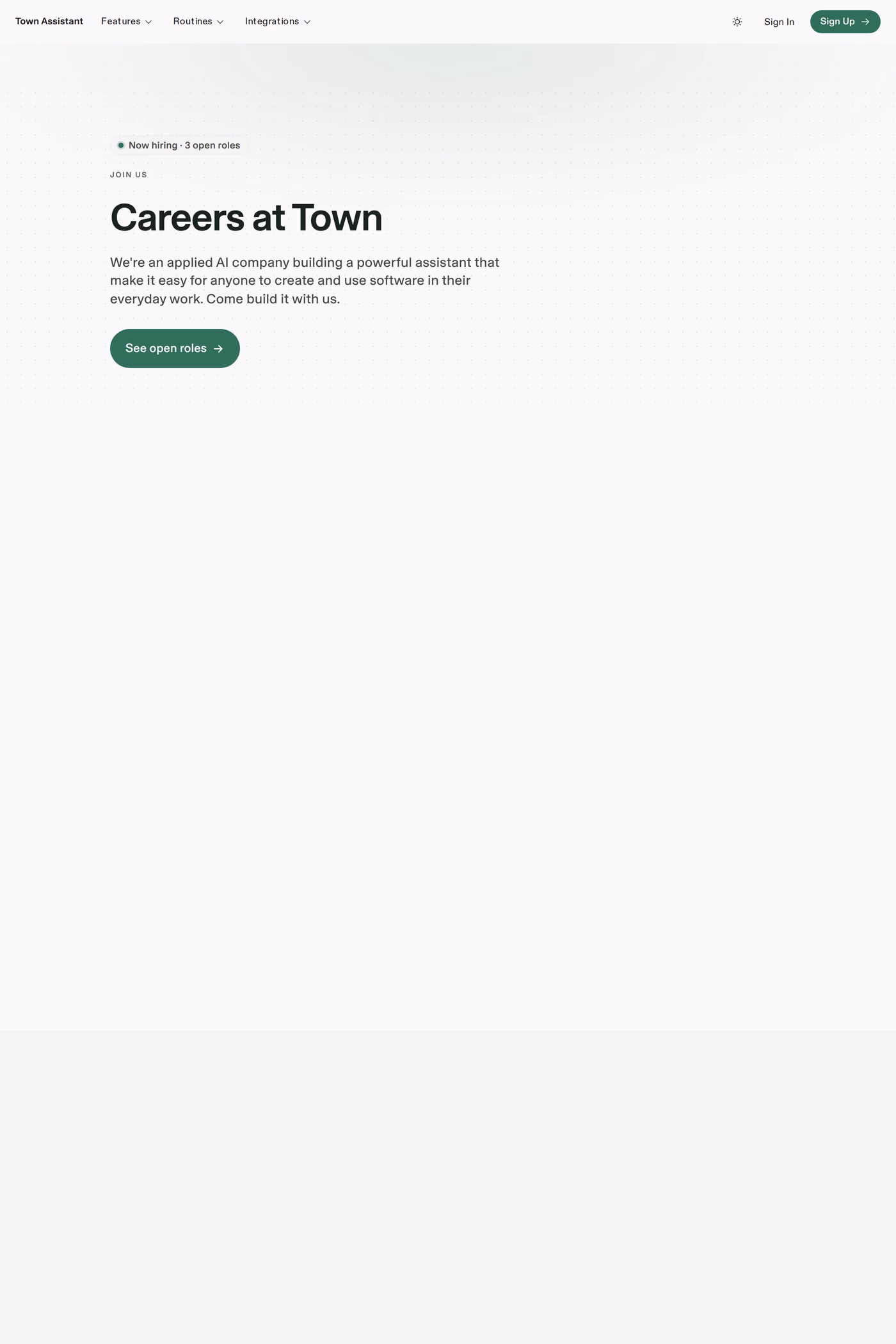 Town careers page