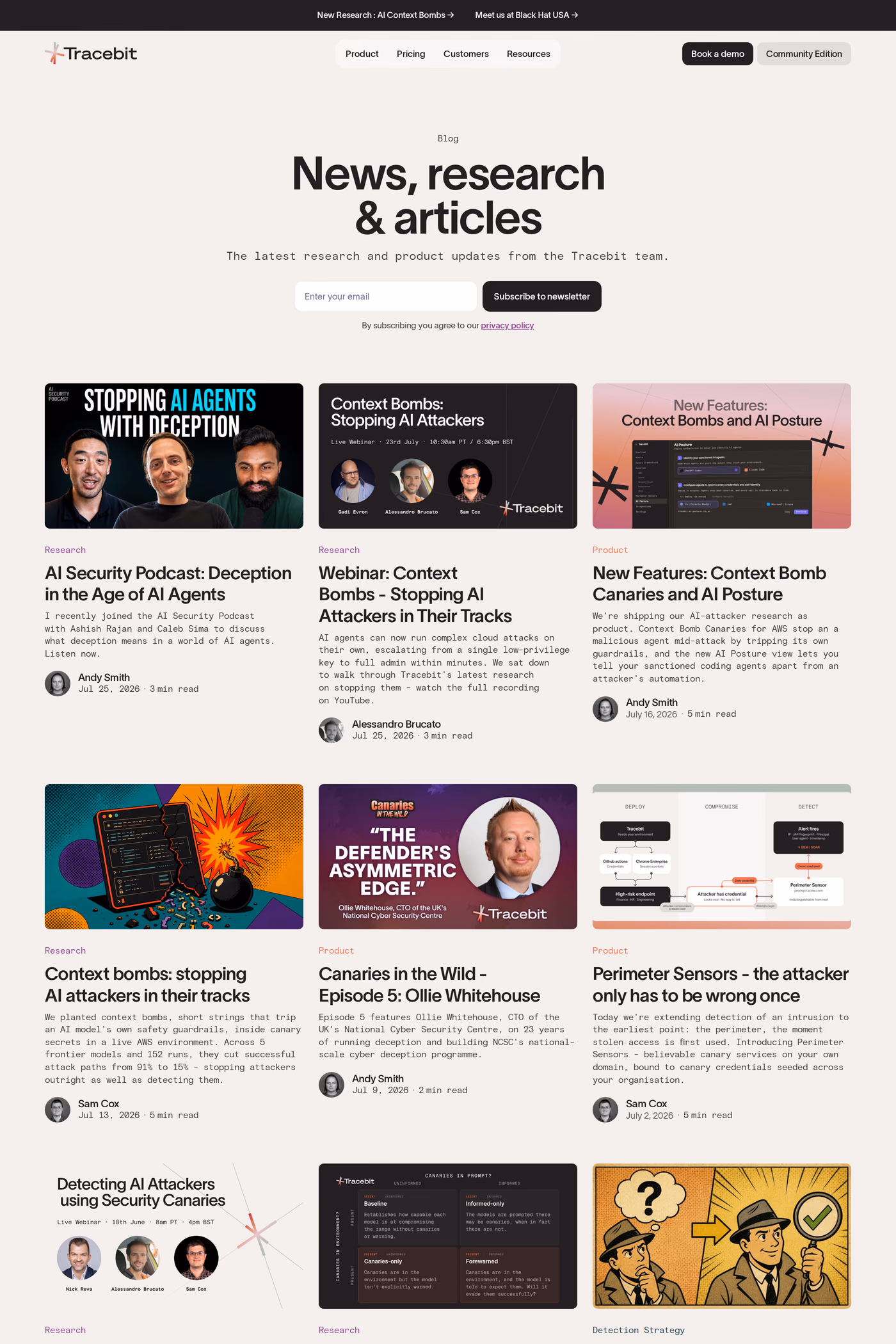 Tracebit blog page