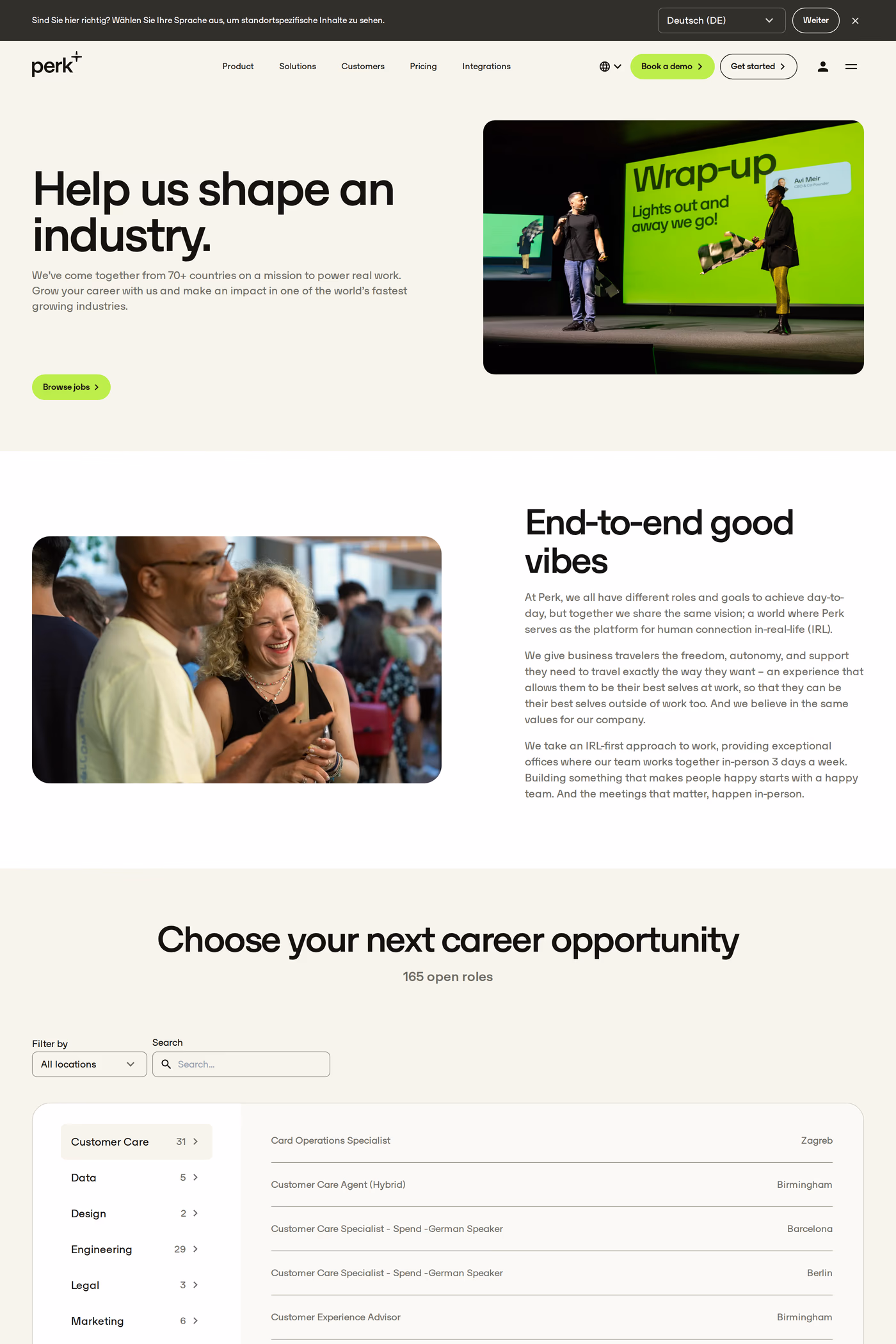 TravelPerk careers page
