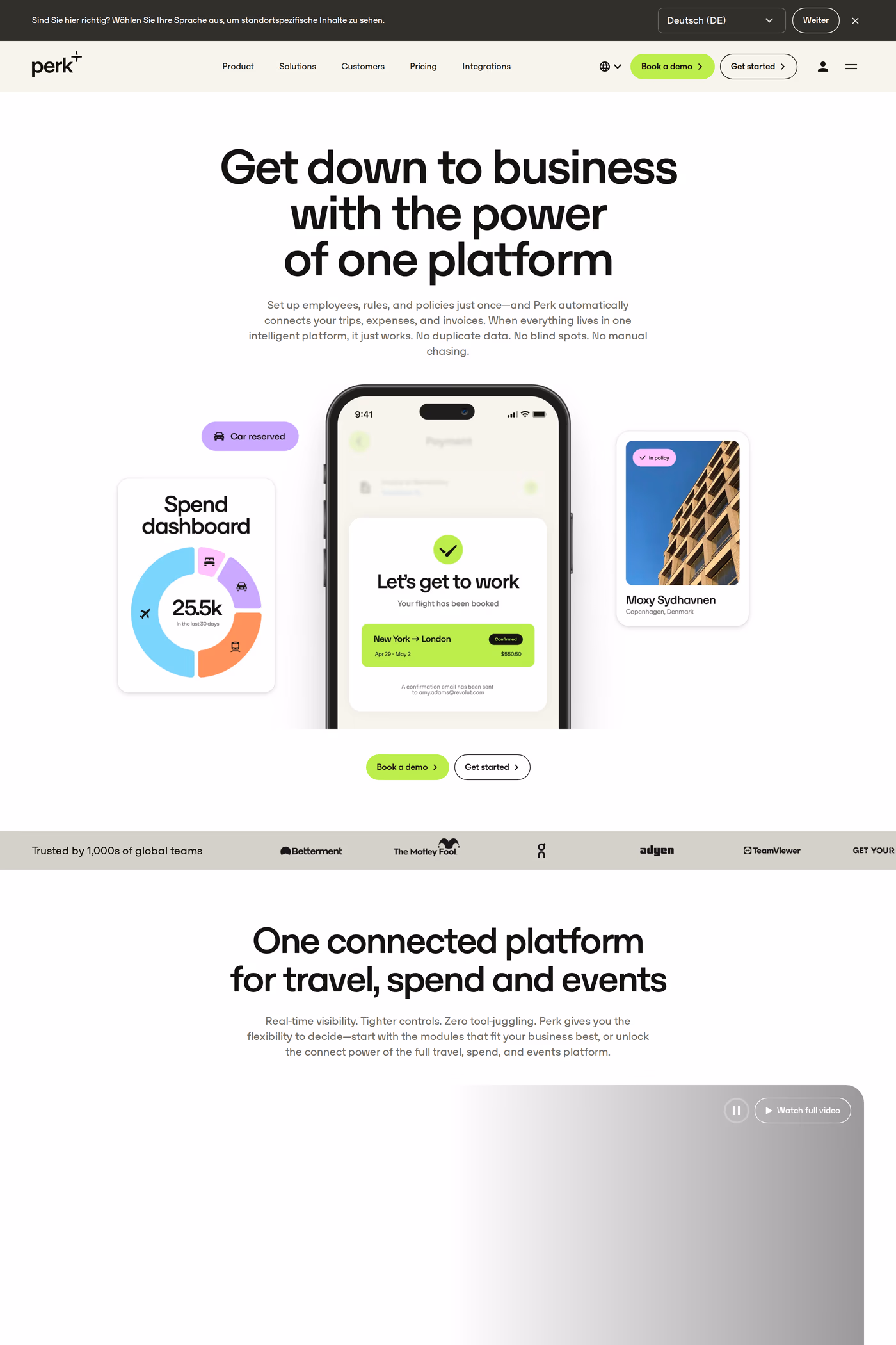 TravelPerk features page
