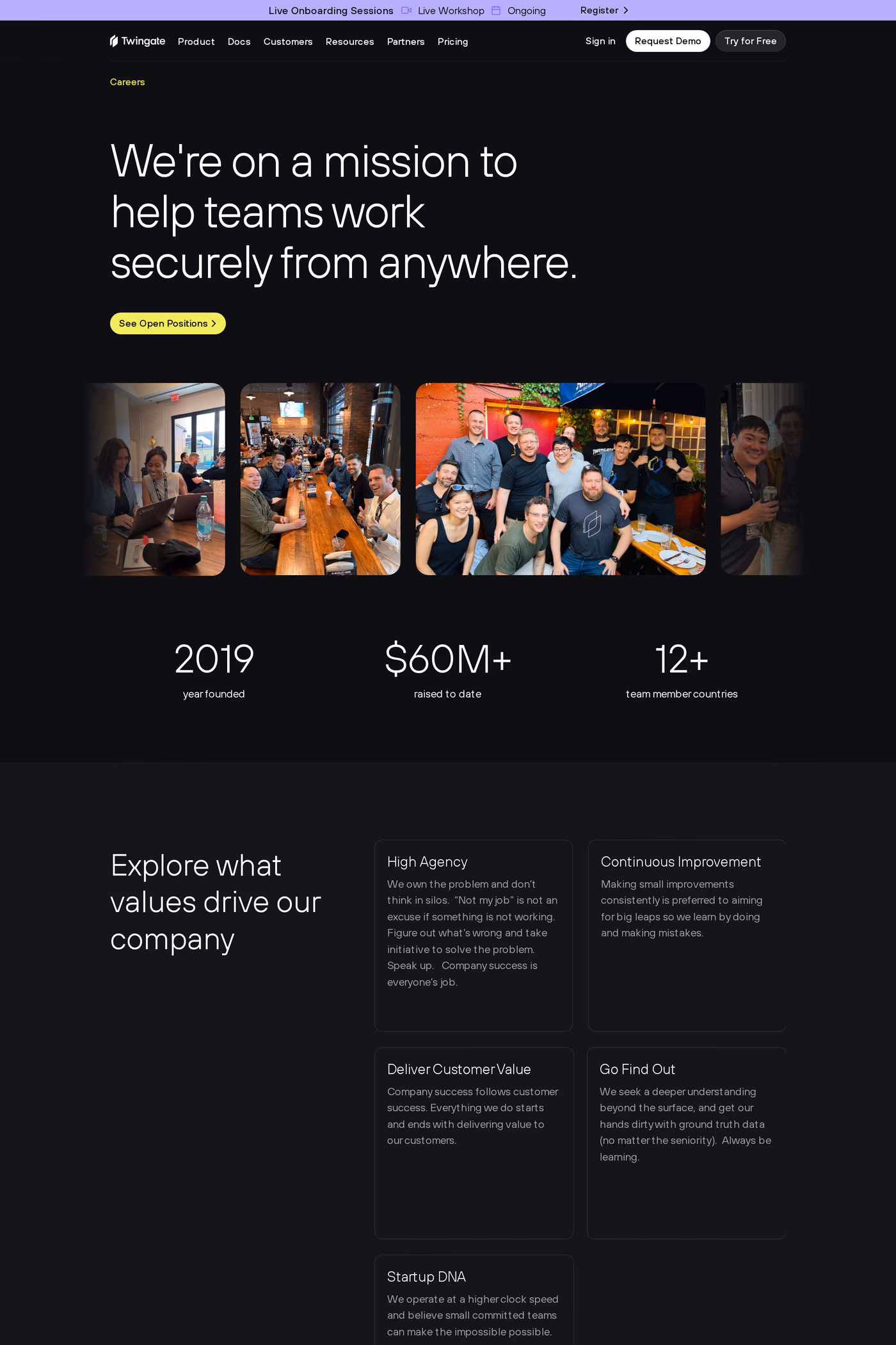 Twingate careers page