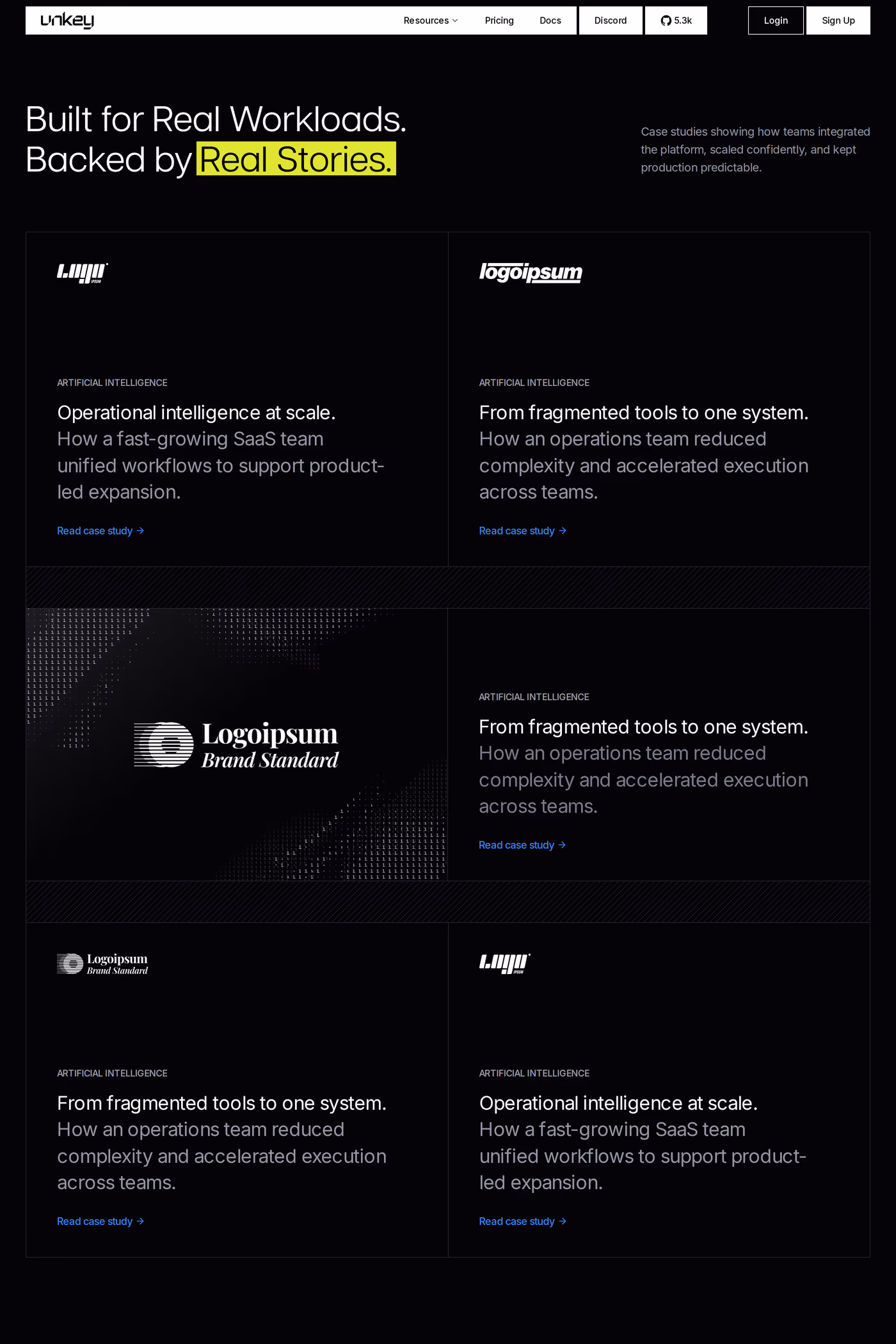 Unkey case studies page