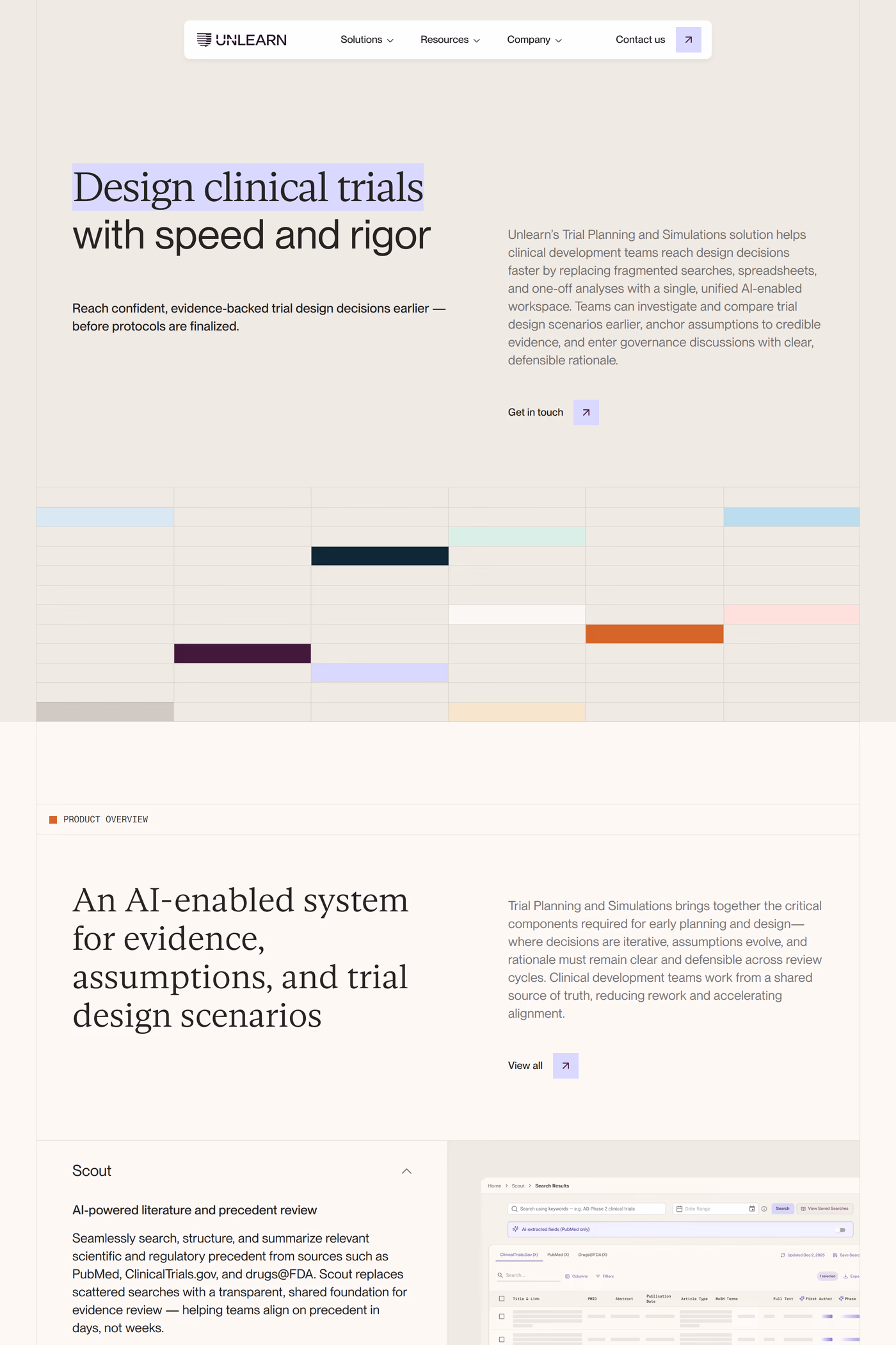 Unlearn features page