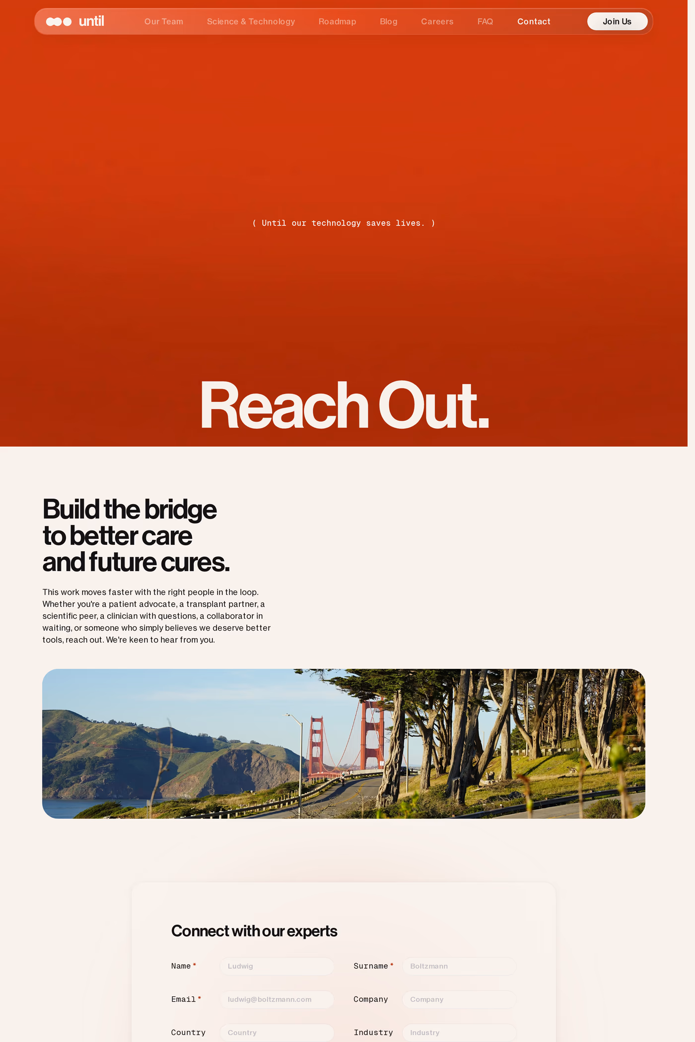Until contact page