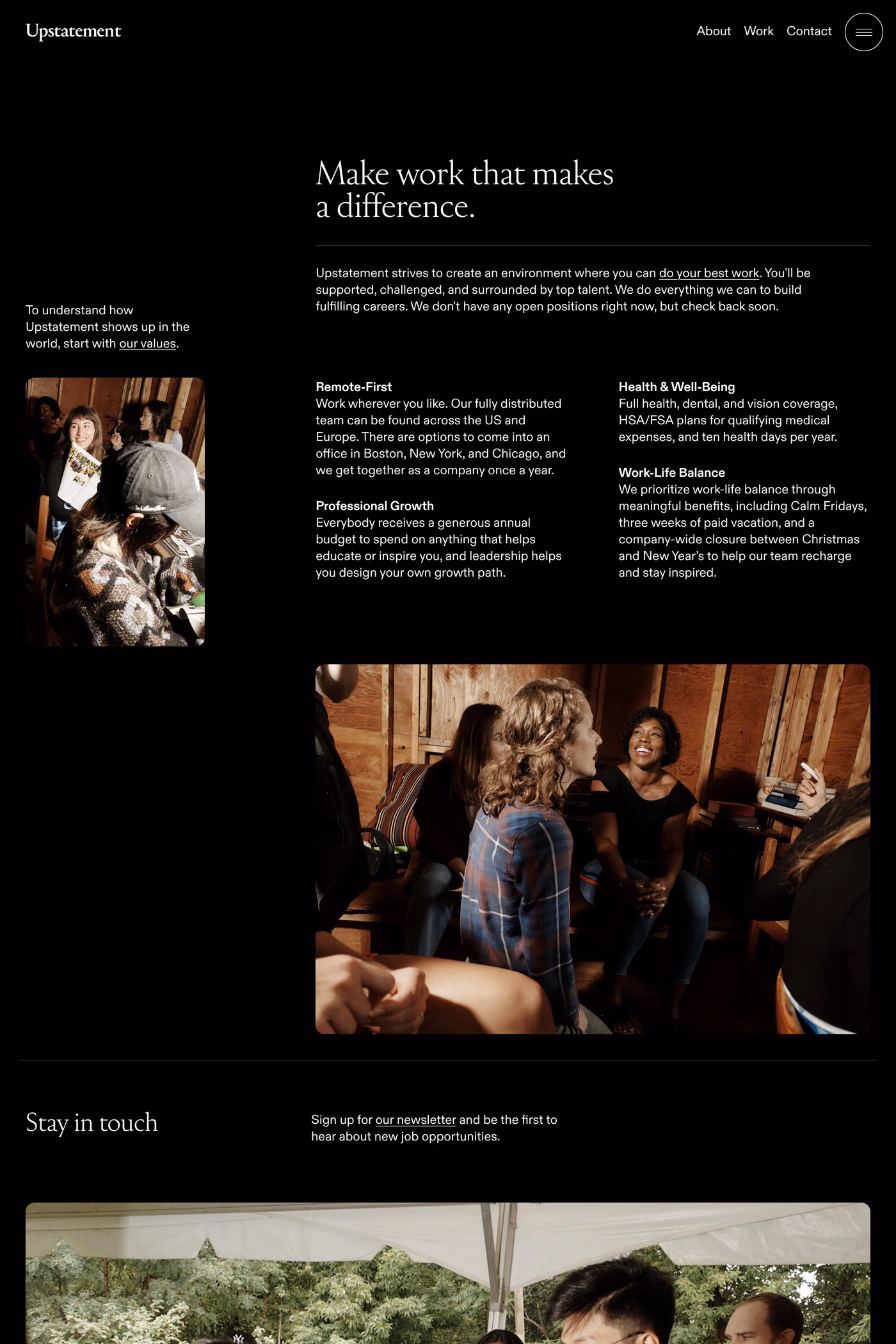 Upstatement careers page