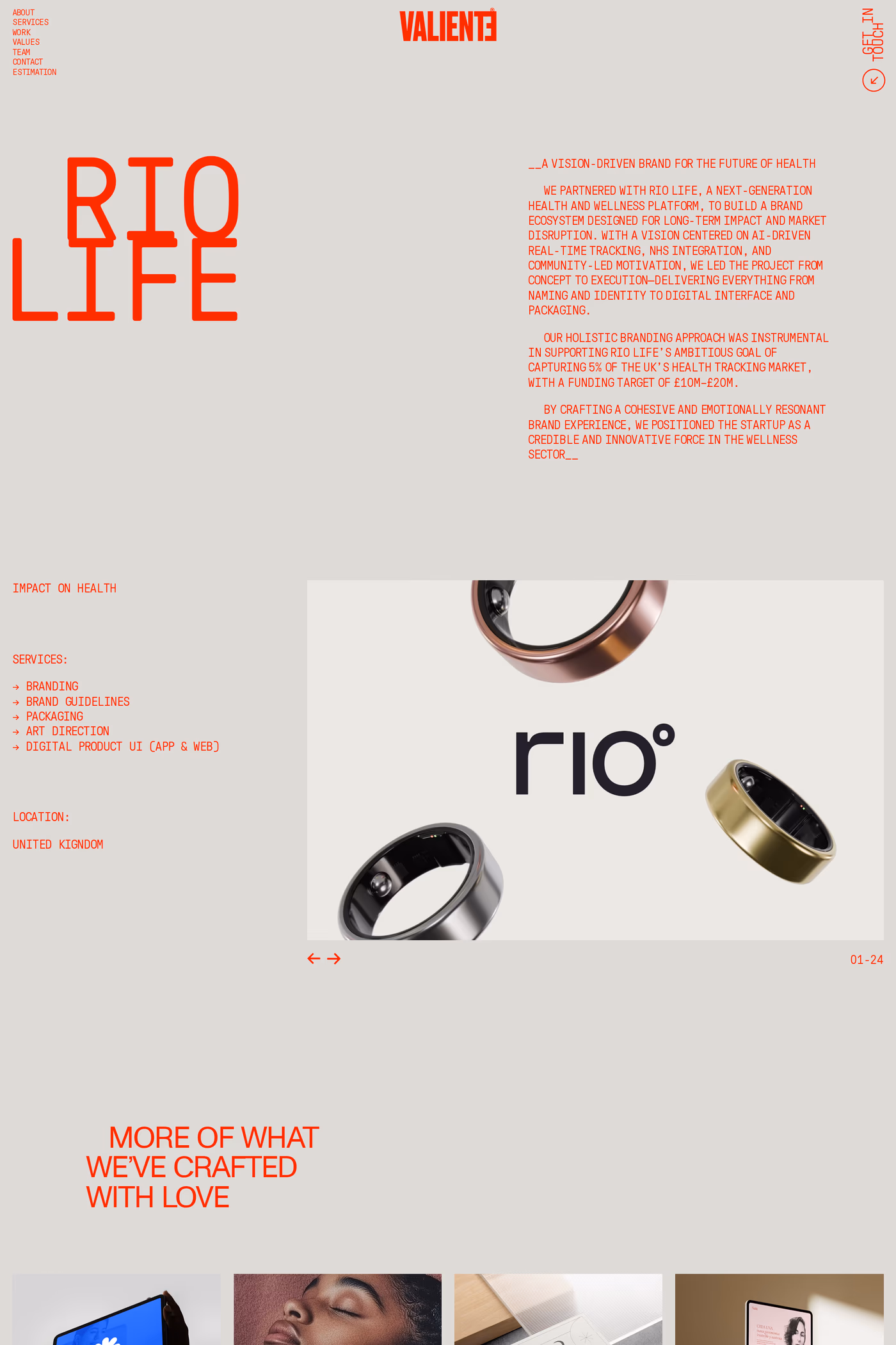VALIENTE® work page