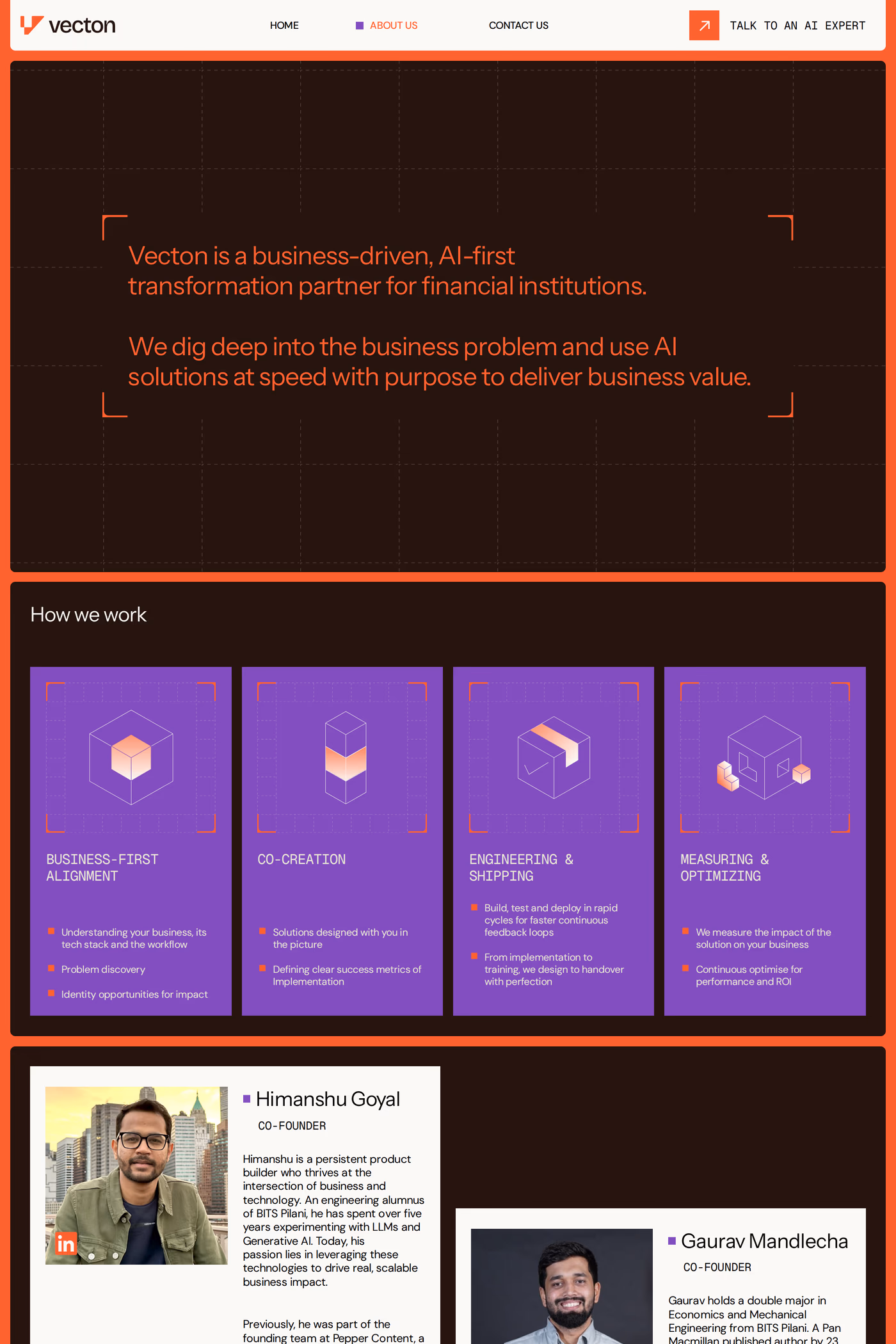 Vecton about page