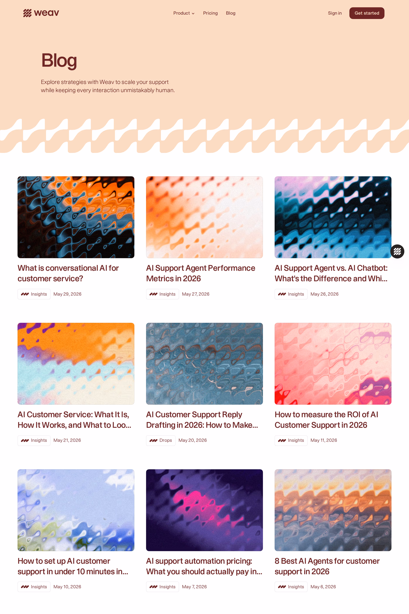 Weav blog page