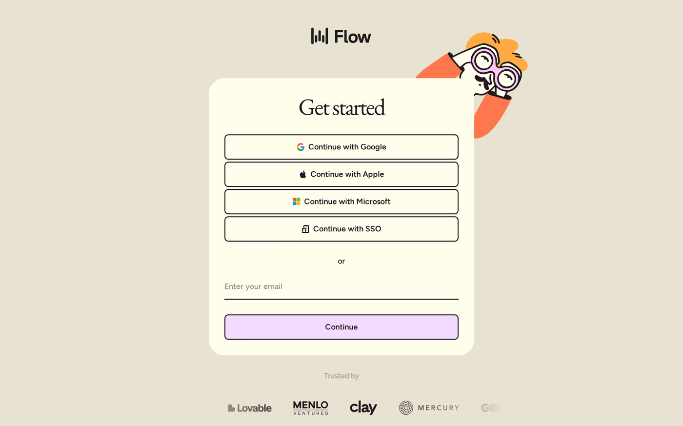 Wispr Flow login page