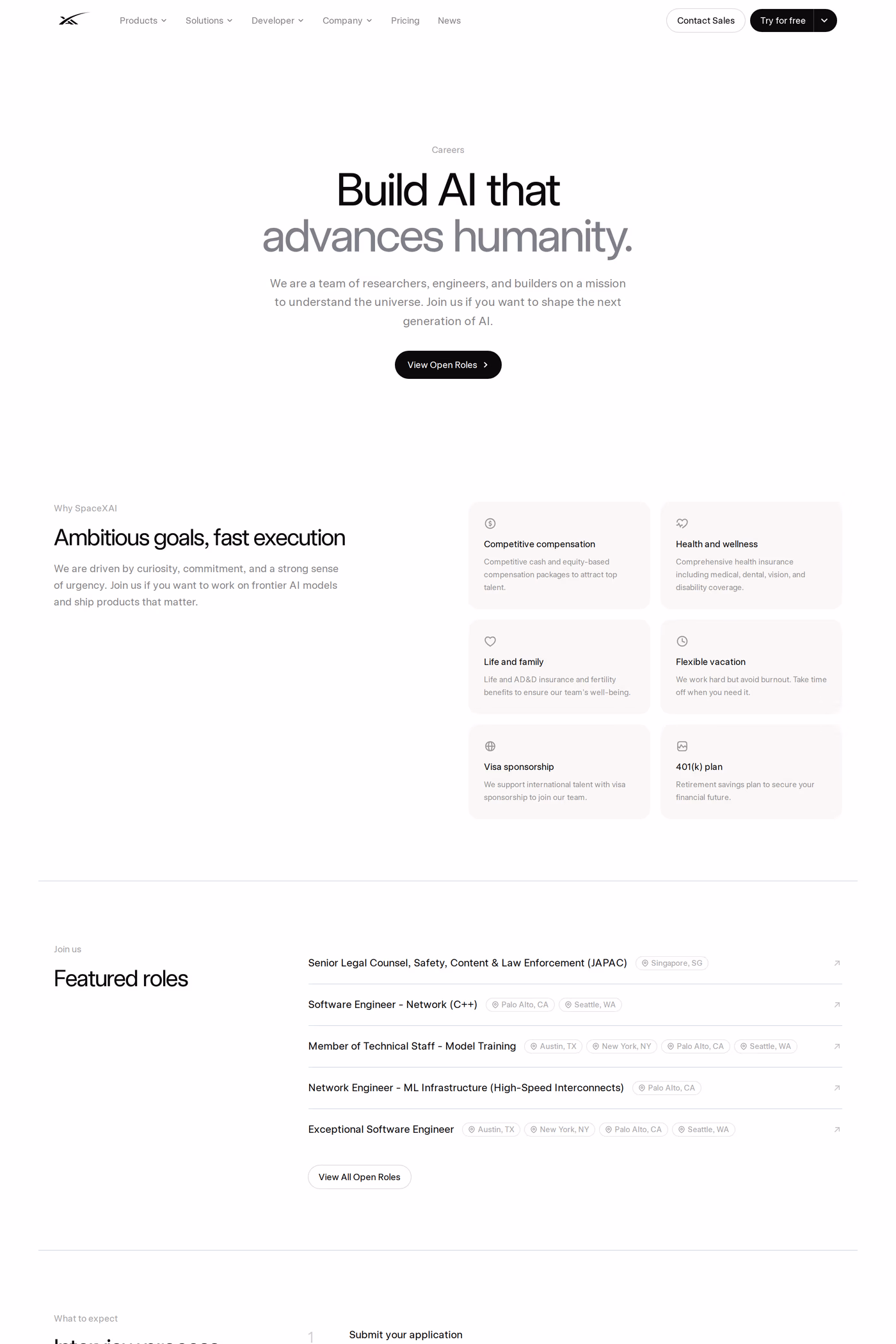 xAI careers page