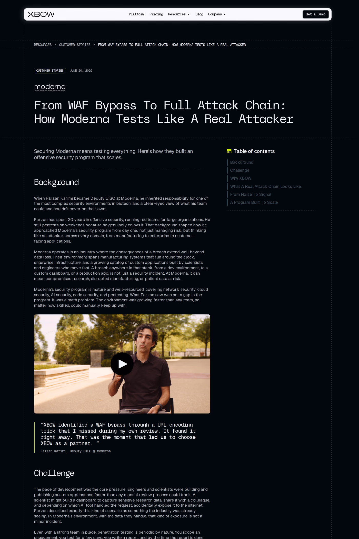 XBOW case studies page