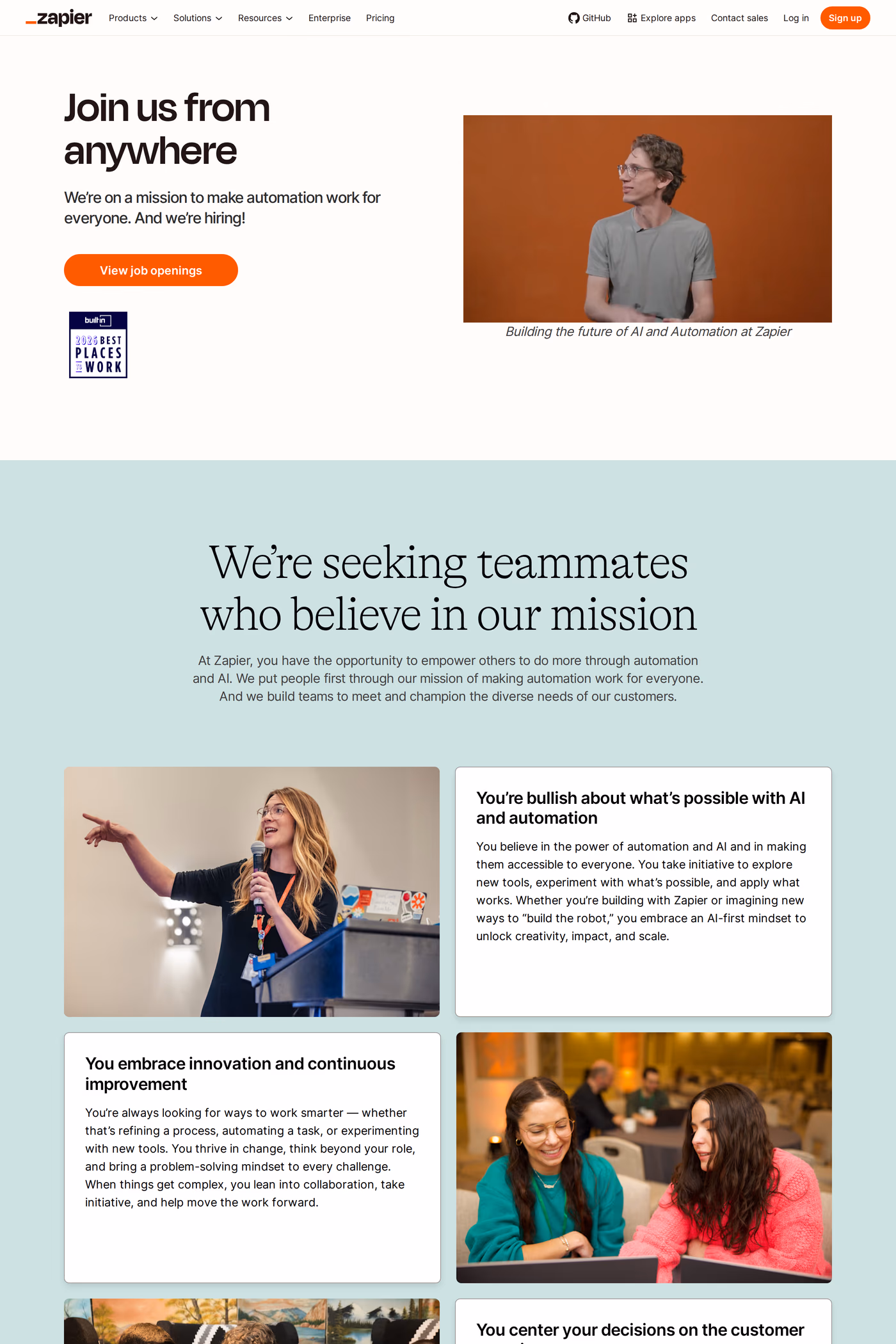 Zapier careers page