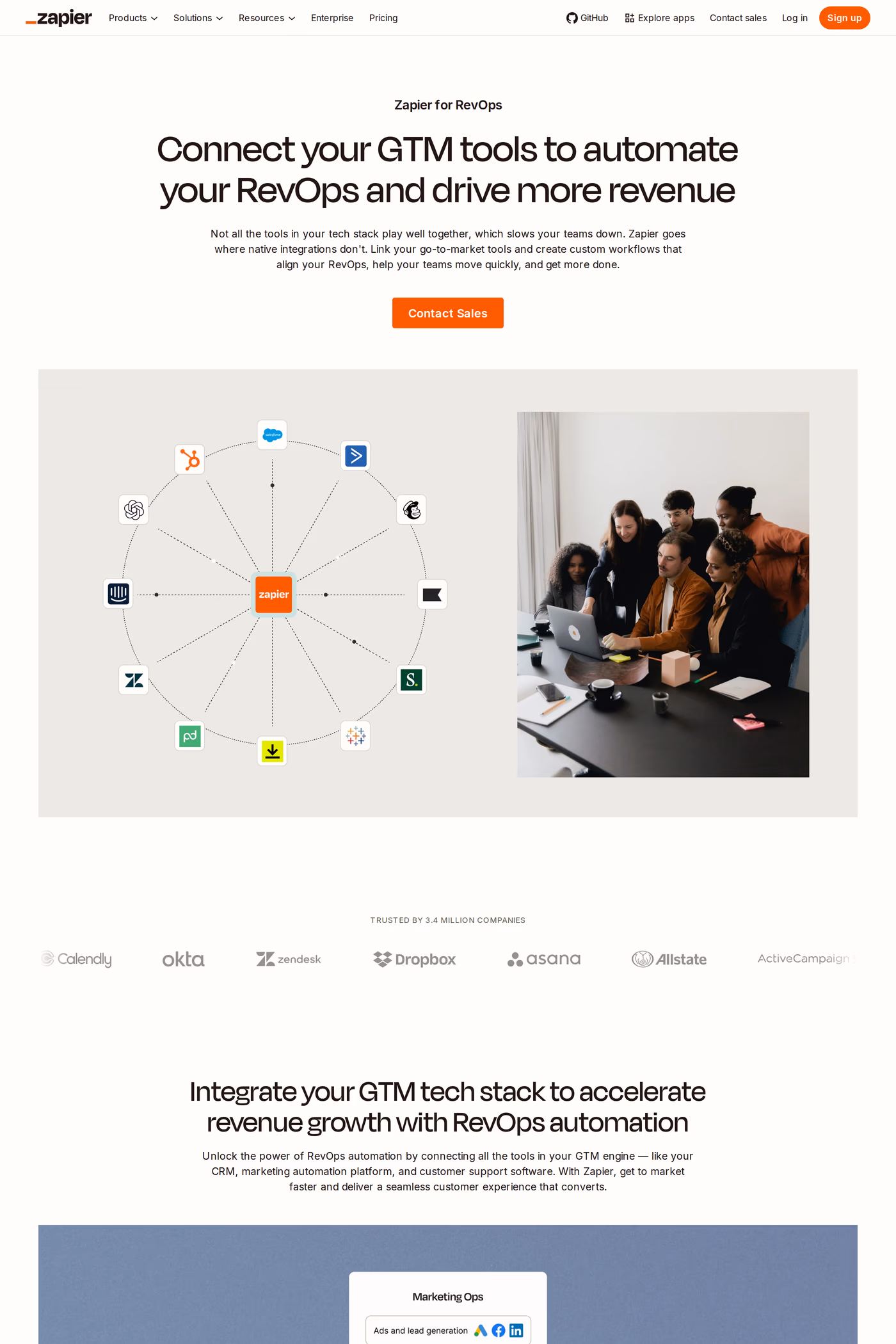 Zapier features page