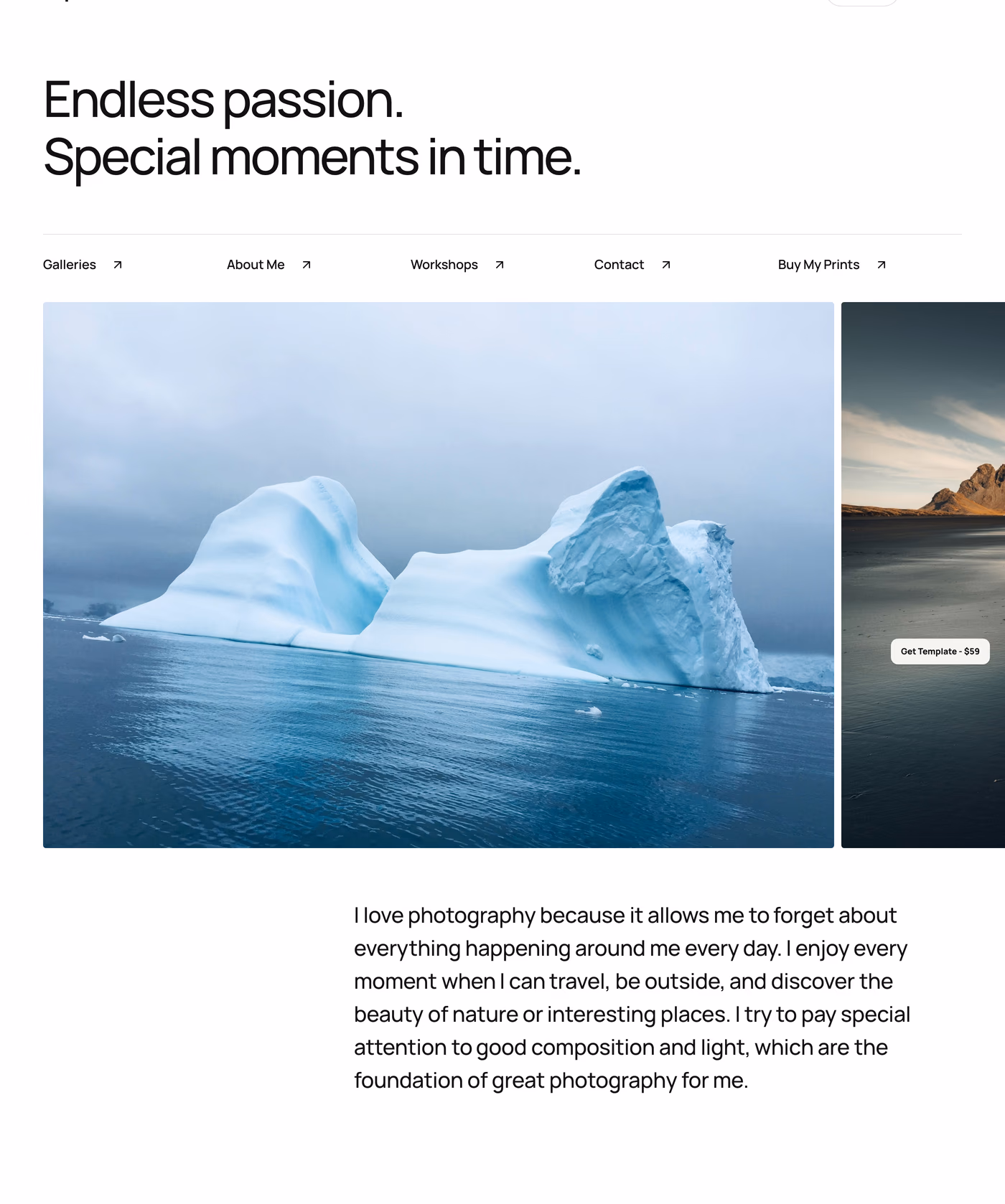 Impress — screenshot of the hero section