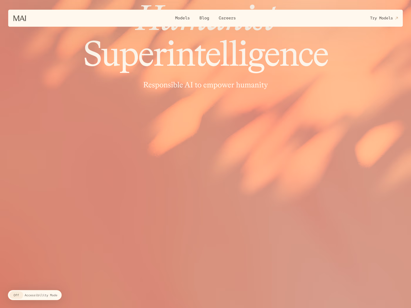 Microsoft AI — screenshot of the hero section