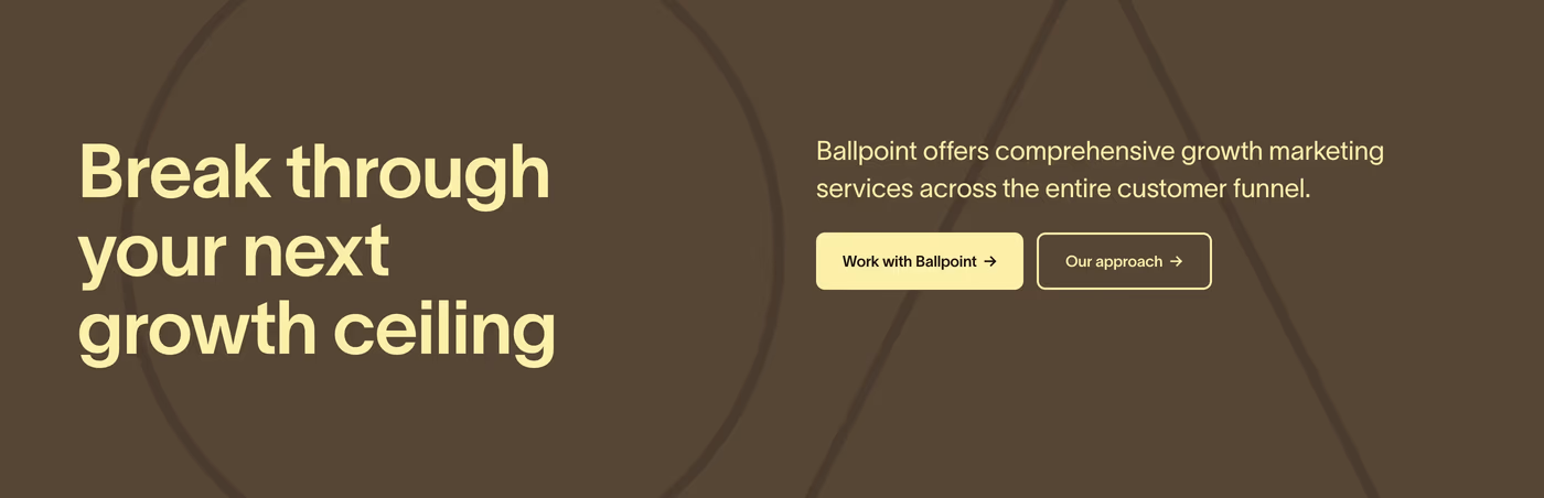 Ballpoint Call to action section