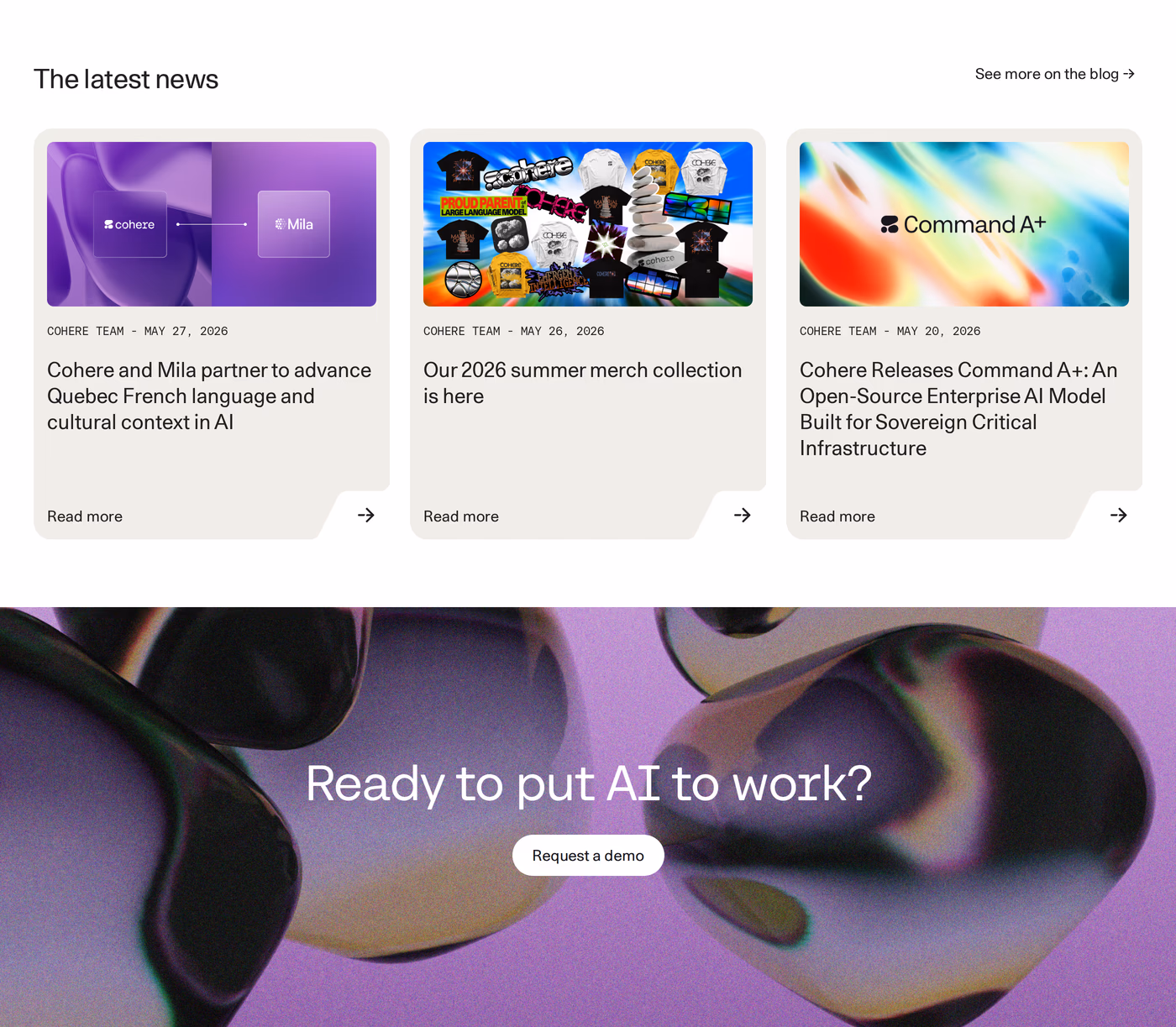 Cohere Blog section