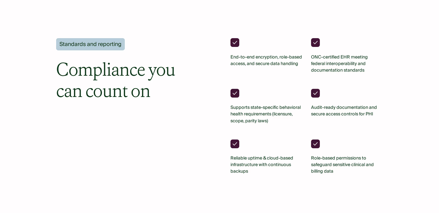 Ease Health Features section