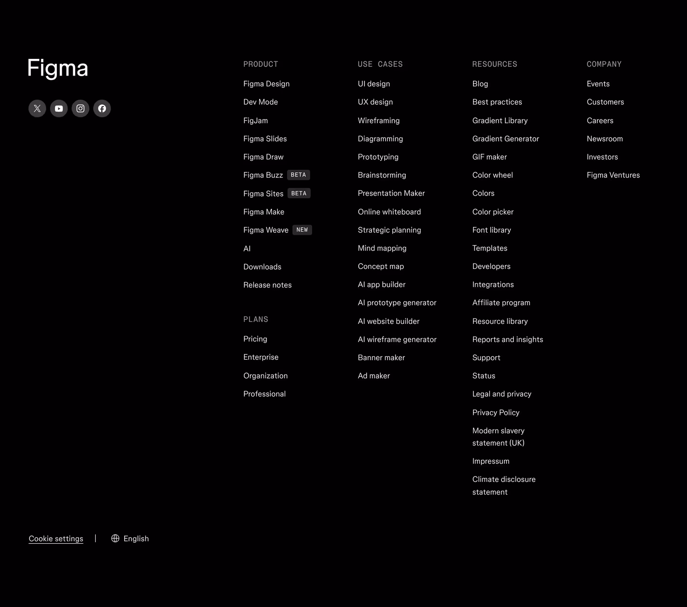 Figma — screenshot of the footer section