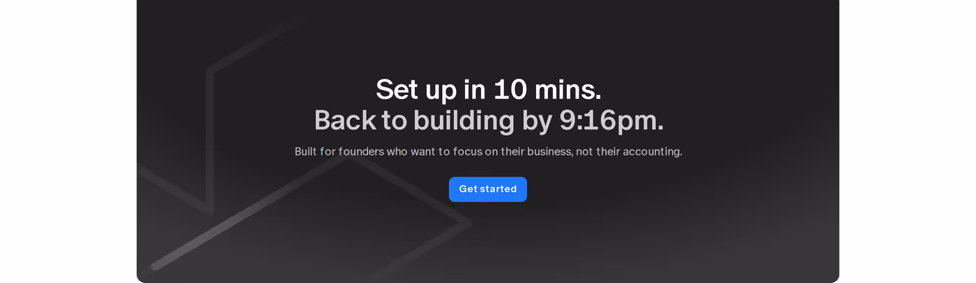 Finta — screenshot of the call to action section