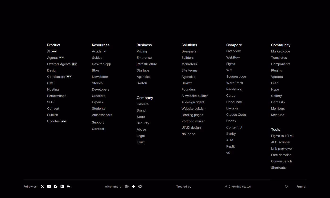 Framer Footer section