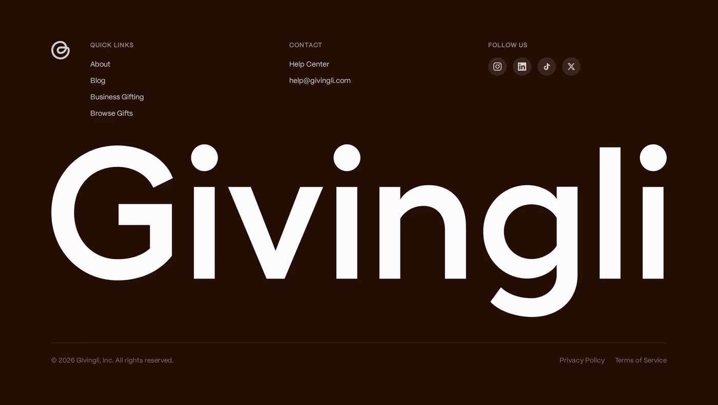 Givingli Footer section