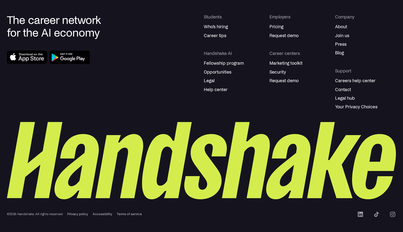 Handshake Footer section