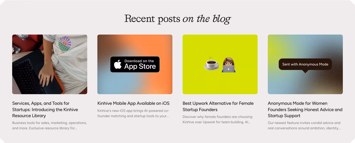 Kinhive Blog section