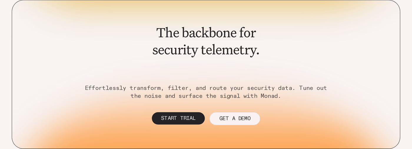 Monad Hero section