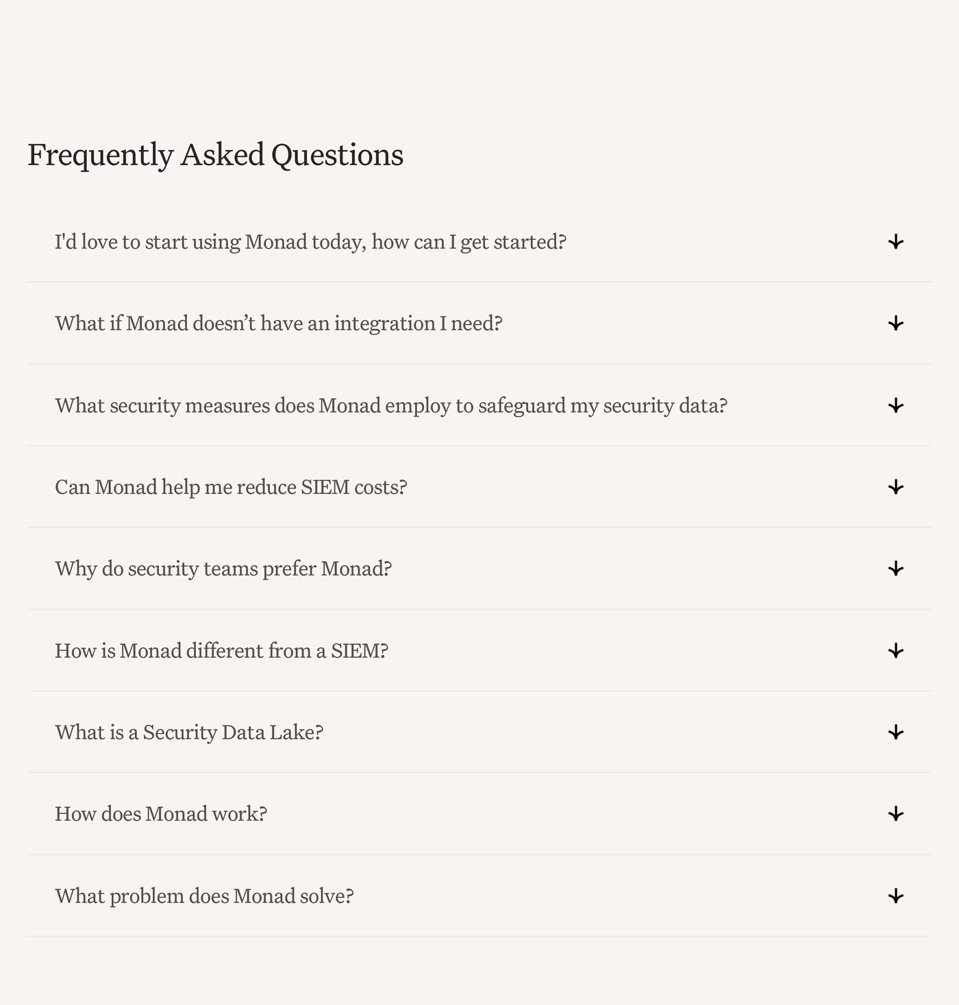 Monad FAQ section