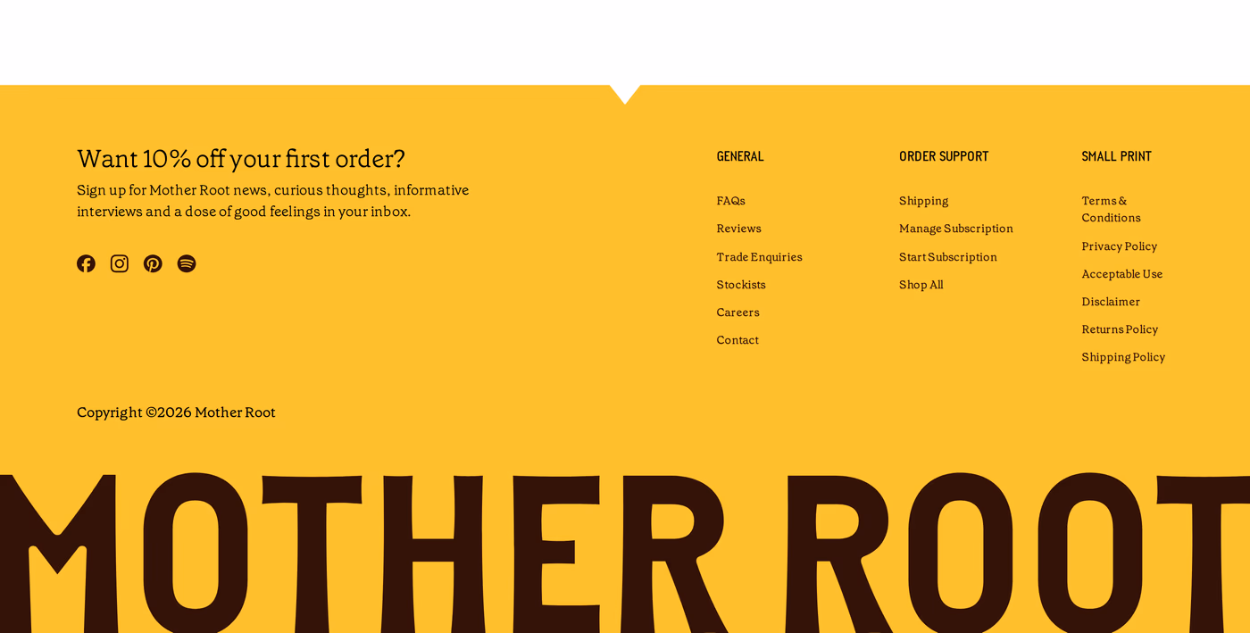 Mother Root Footer section