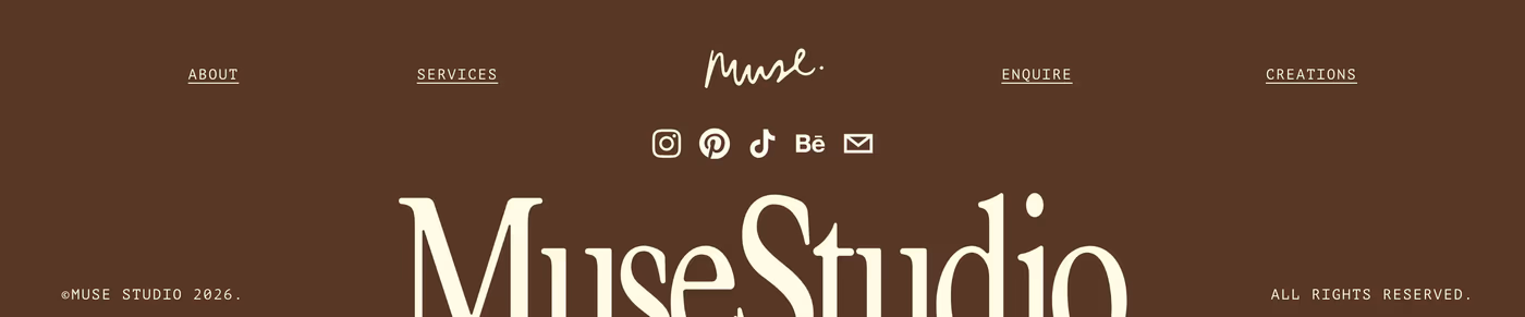 Muse Design Studio — screenshot of the footer section