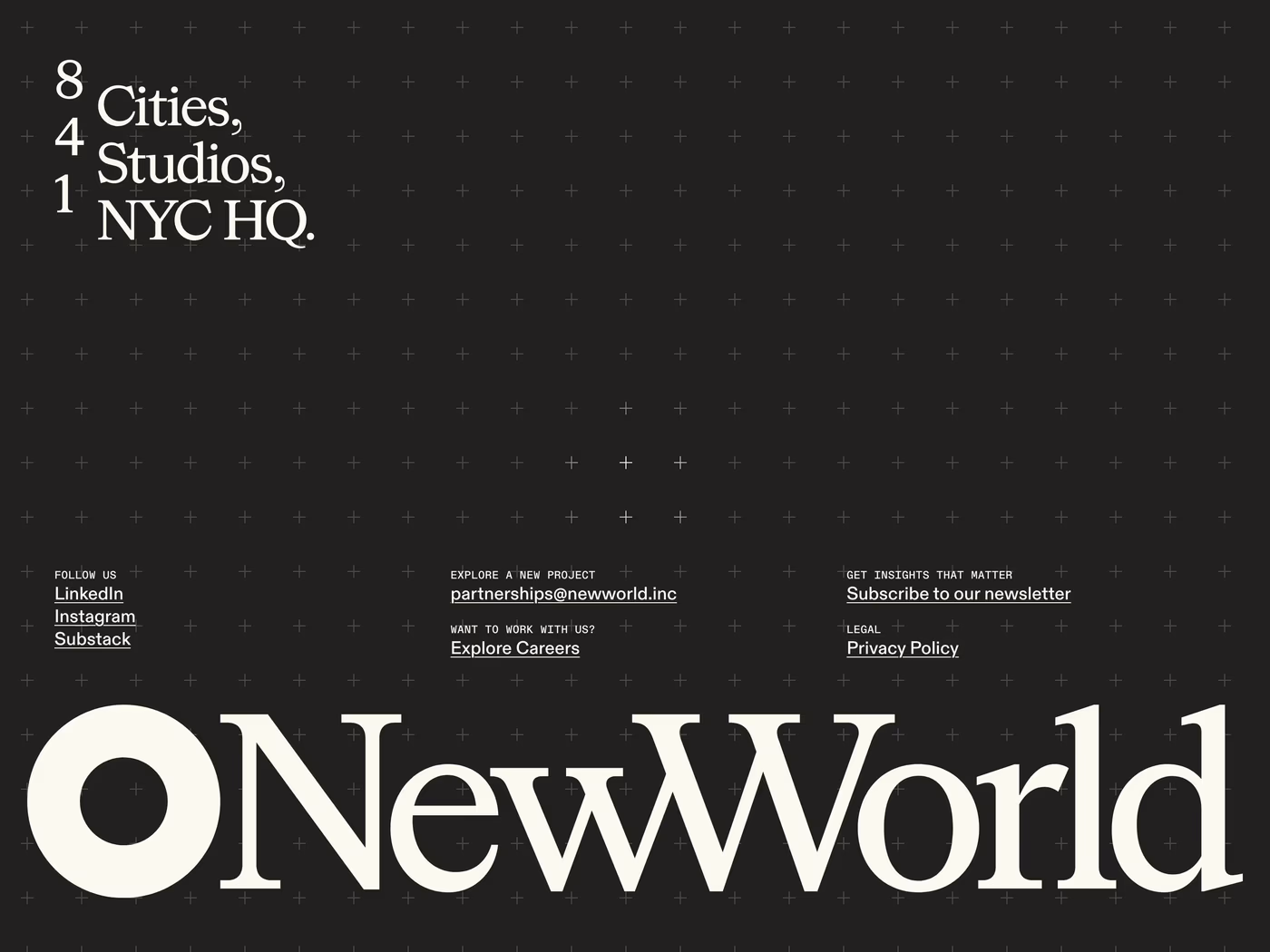 NewWorld — screenshot of the footer section