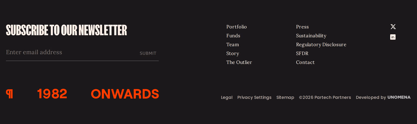 Partech Footer section